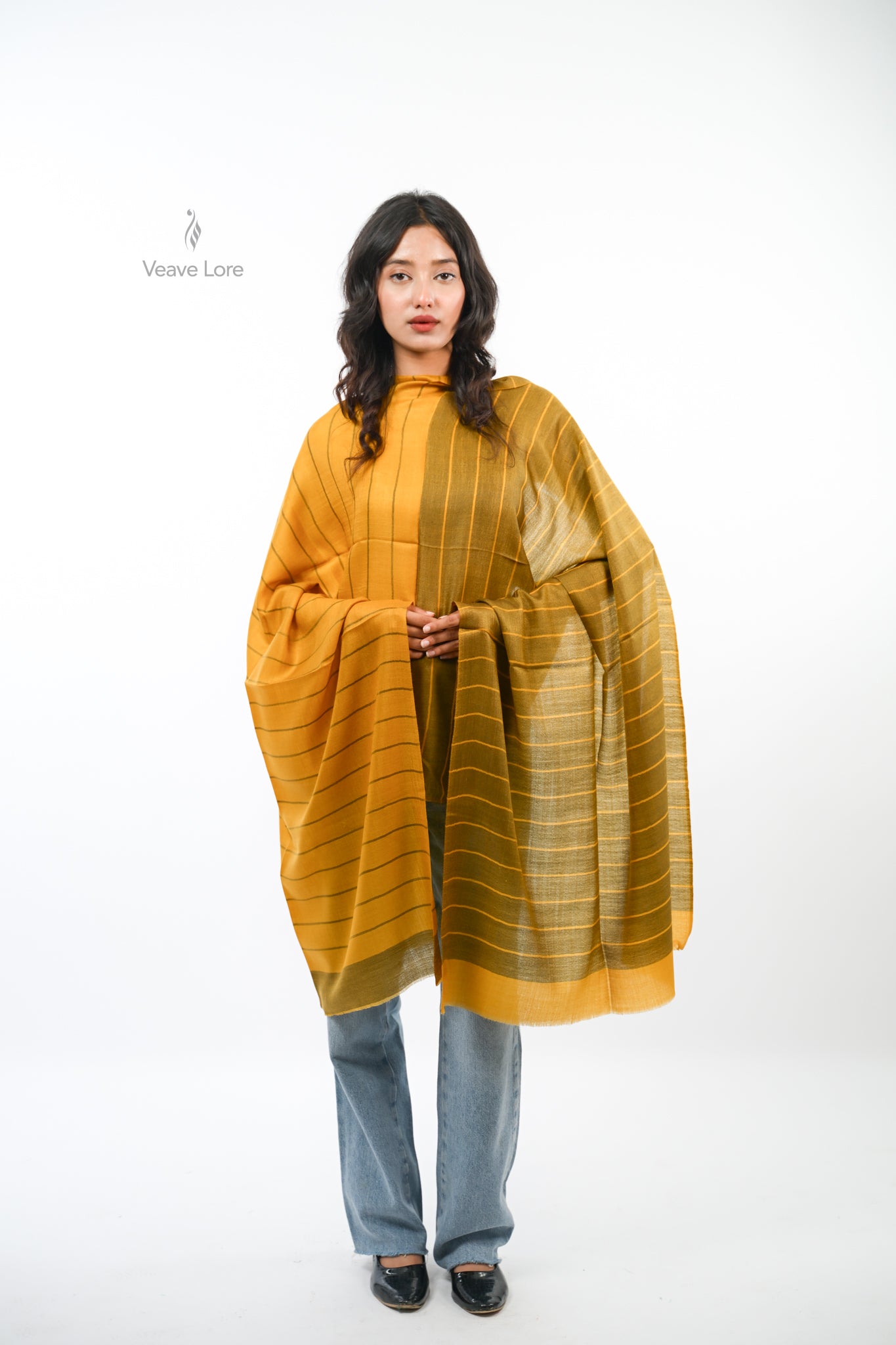 Check Fine Wool Stole — The Woven Grid