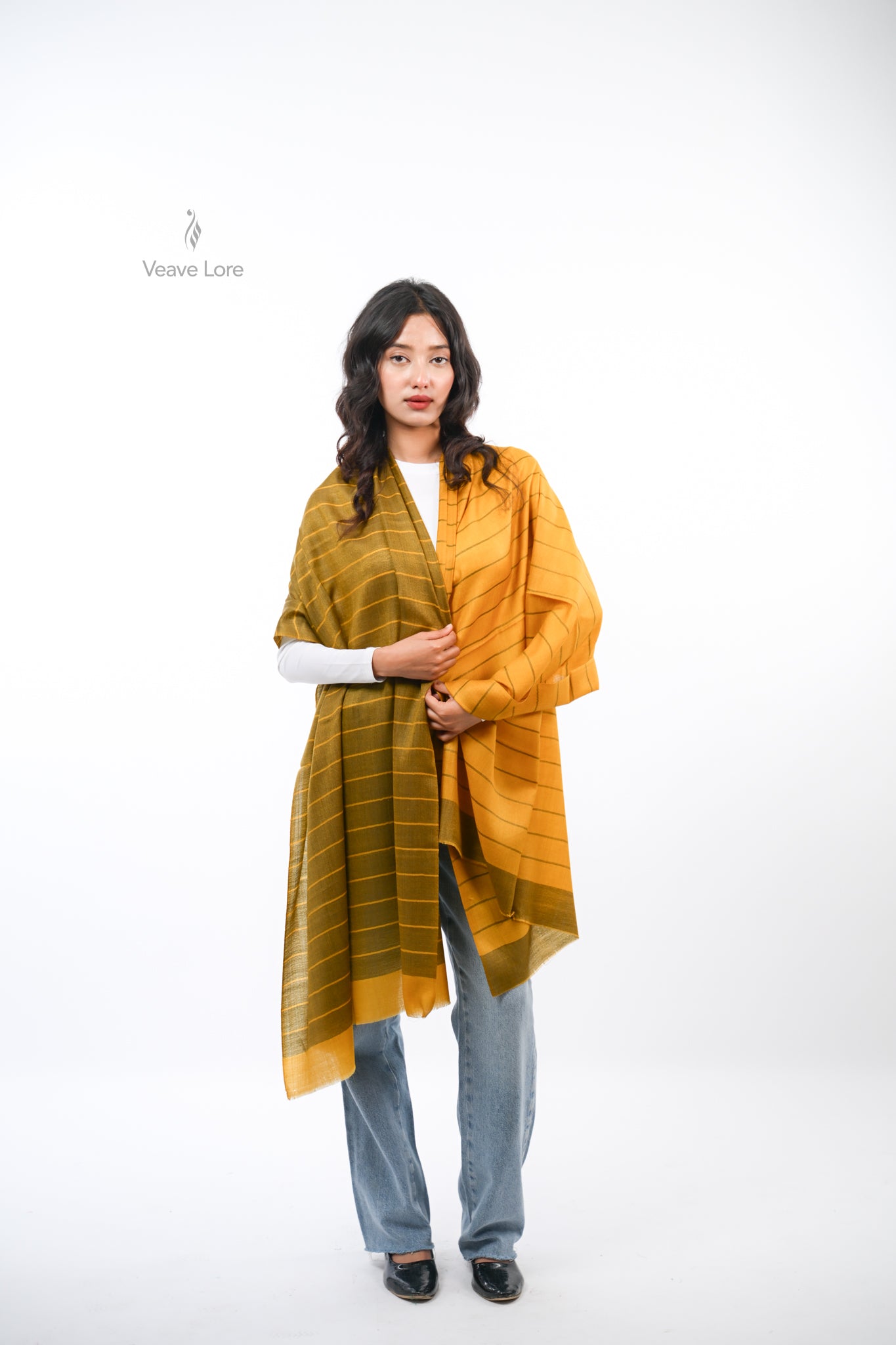 Check Fine Wool Stole — The Woven Grid