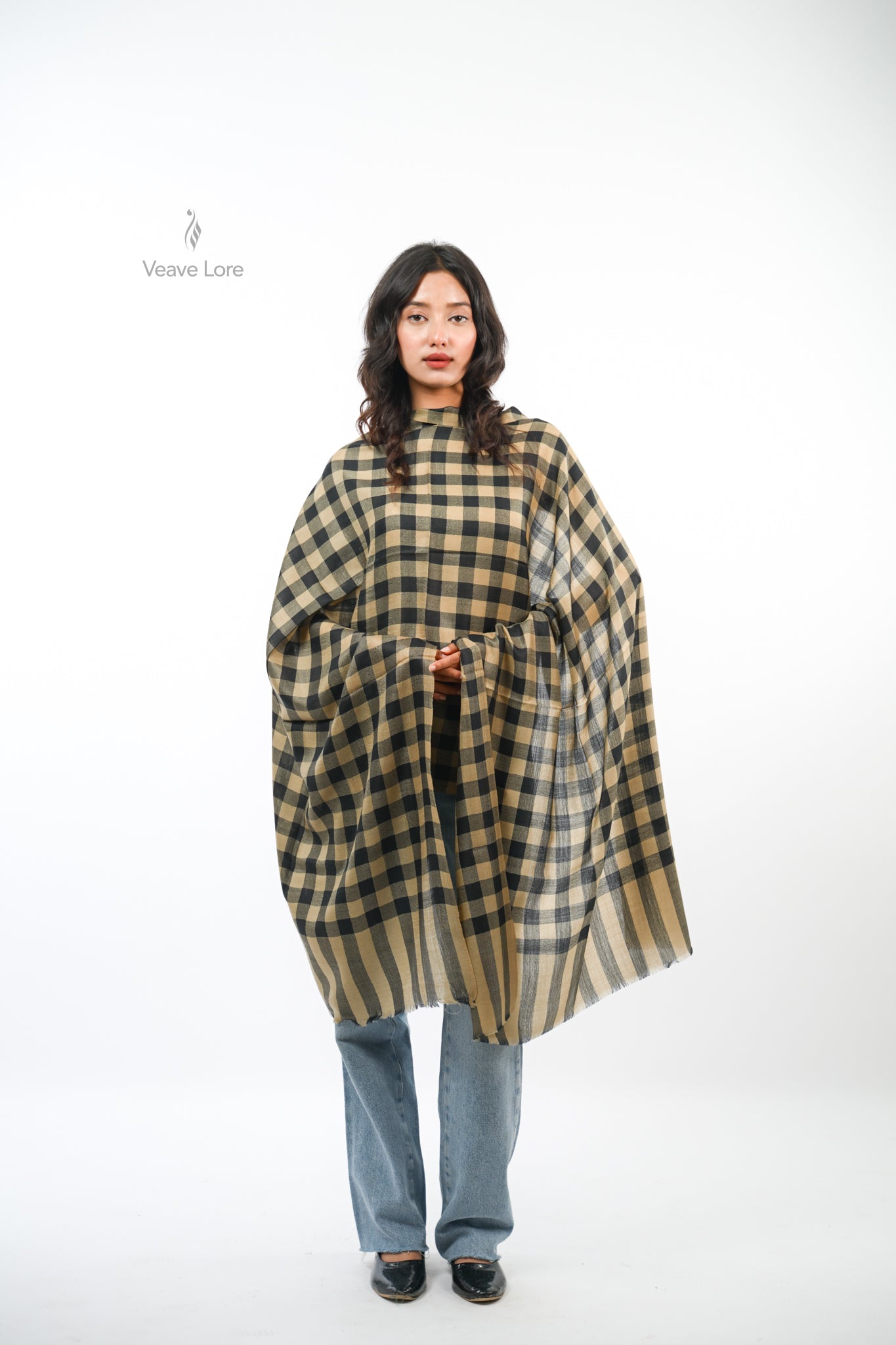 The Woven Check and Stripe Stole
