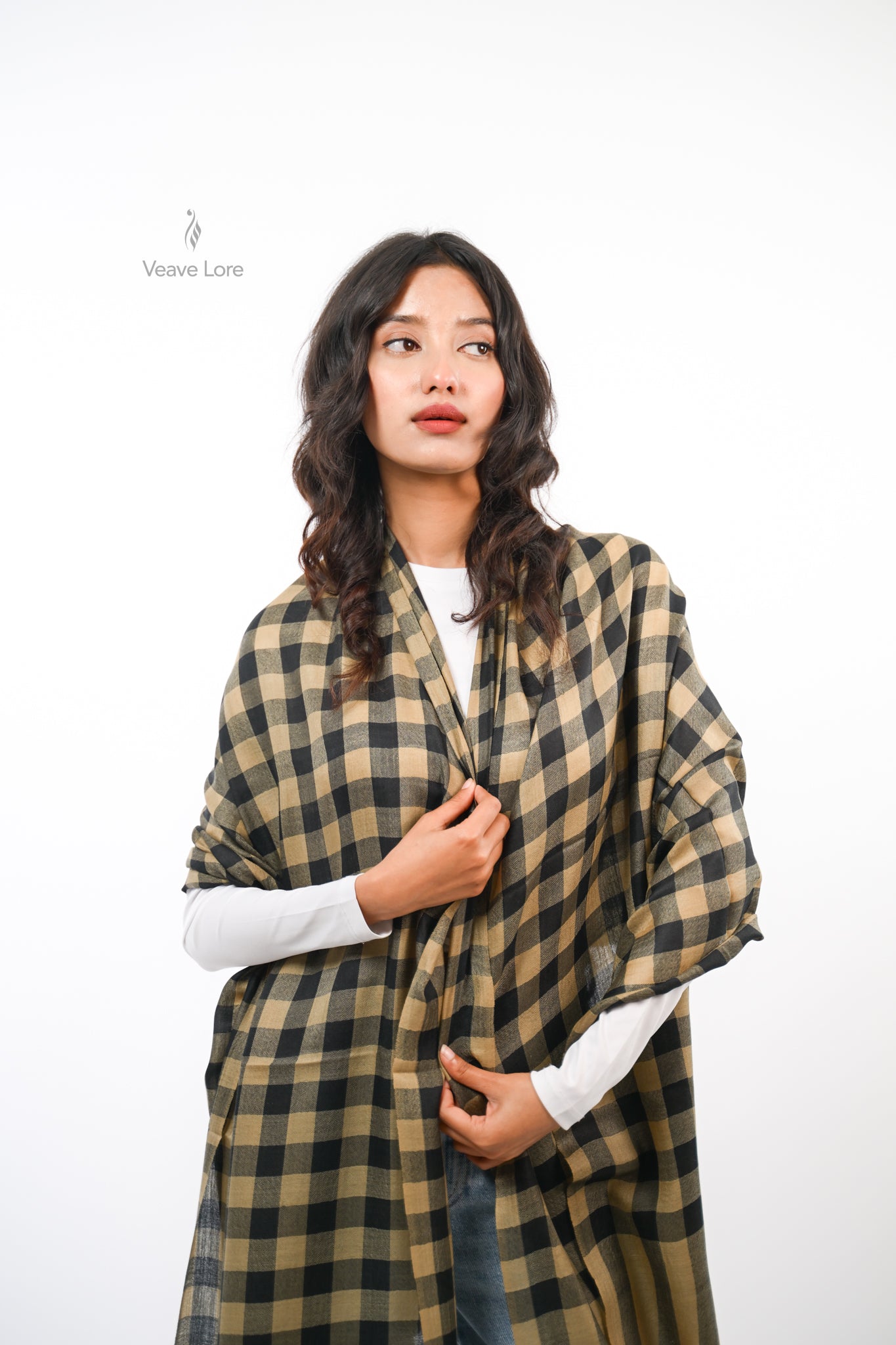The Woven Check and Stripe Stole