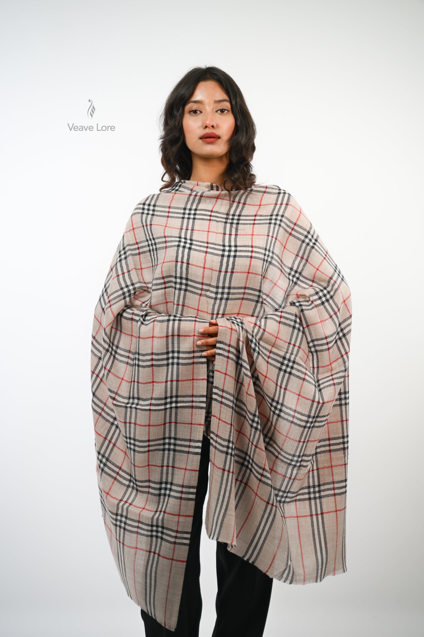The Woven Check and Stripe Stole