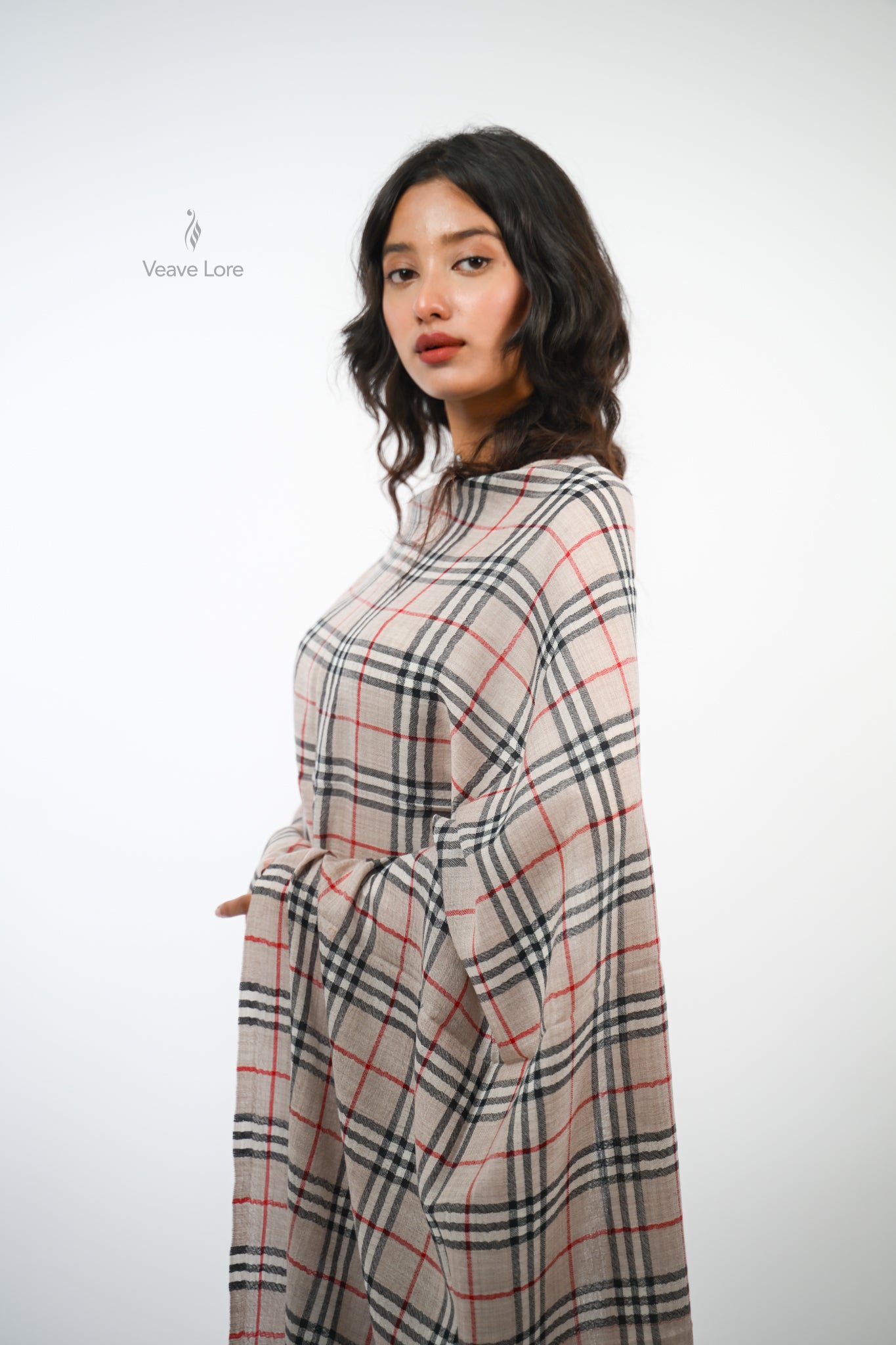 The Woven Check and Stripe Stole