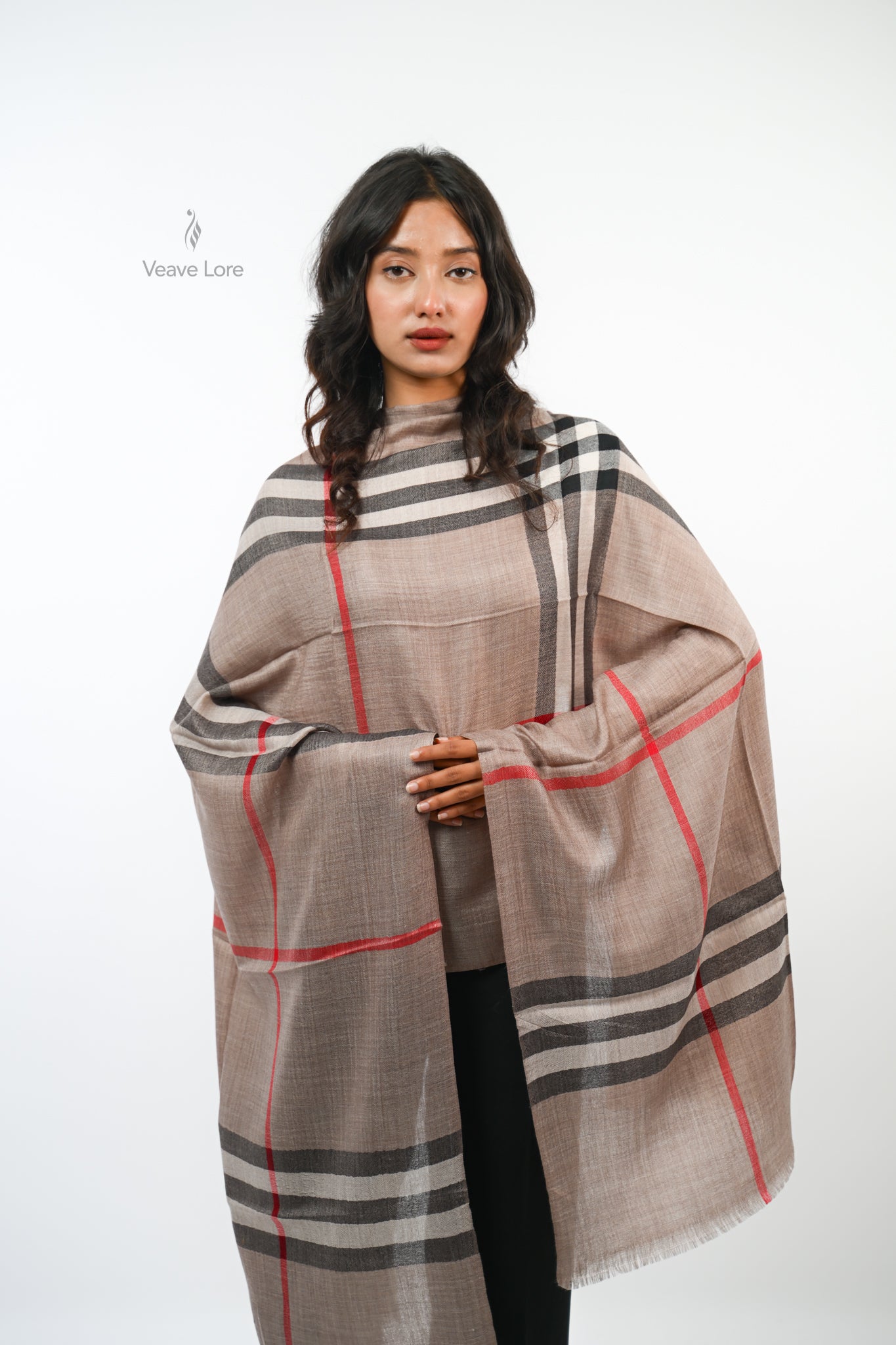 The Woven Check and Stripe Stole