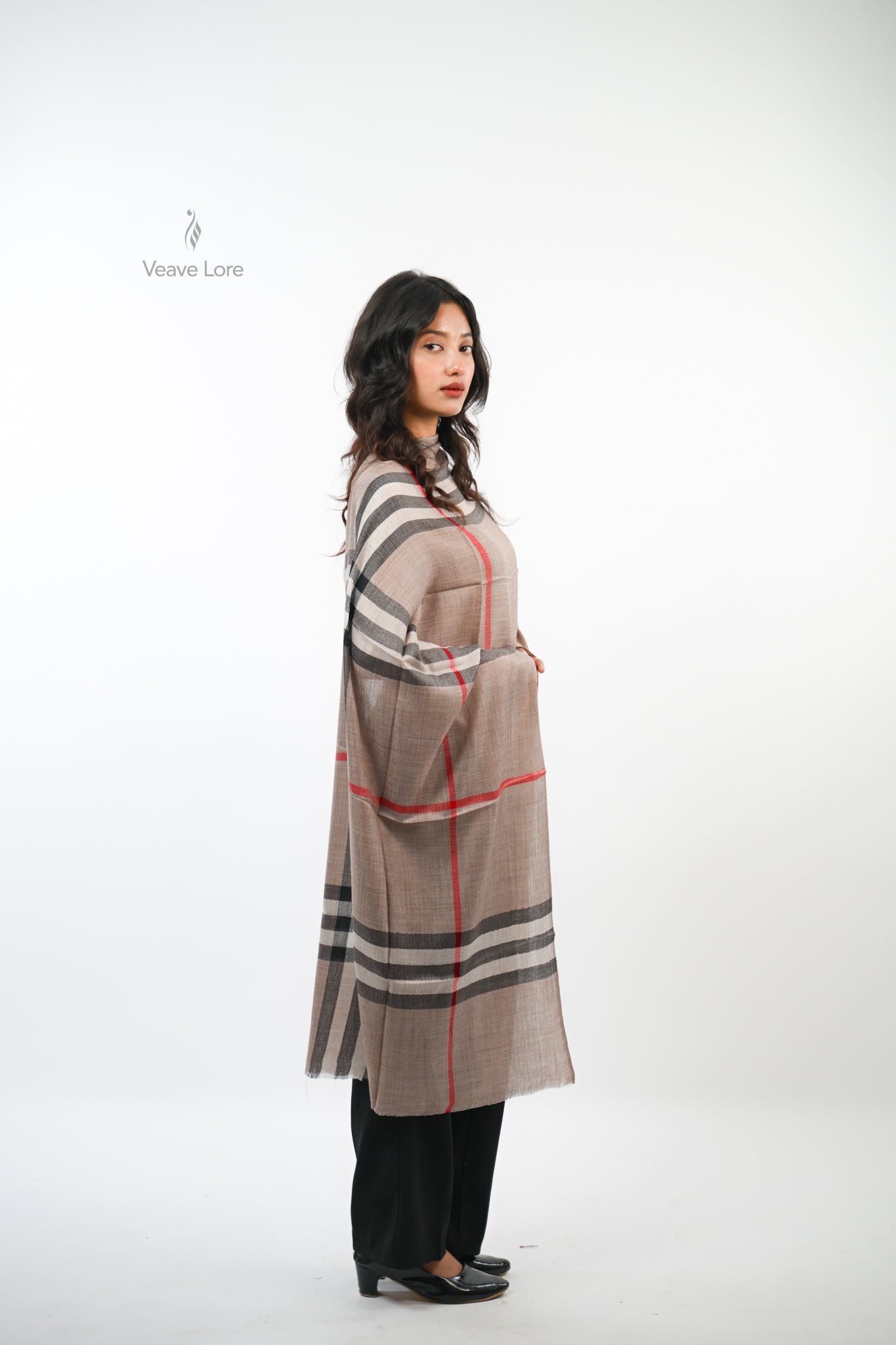 The Woven Check and Stripe Stole
