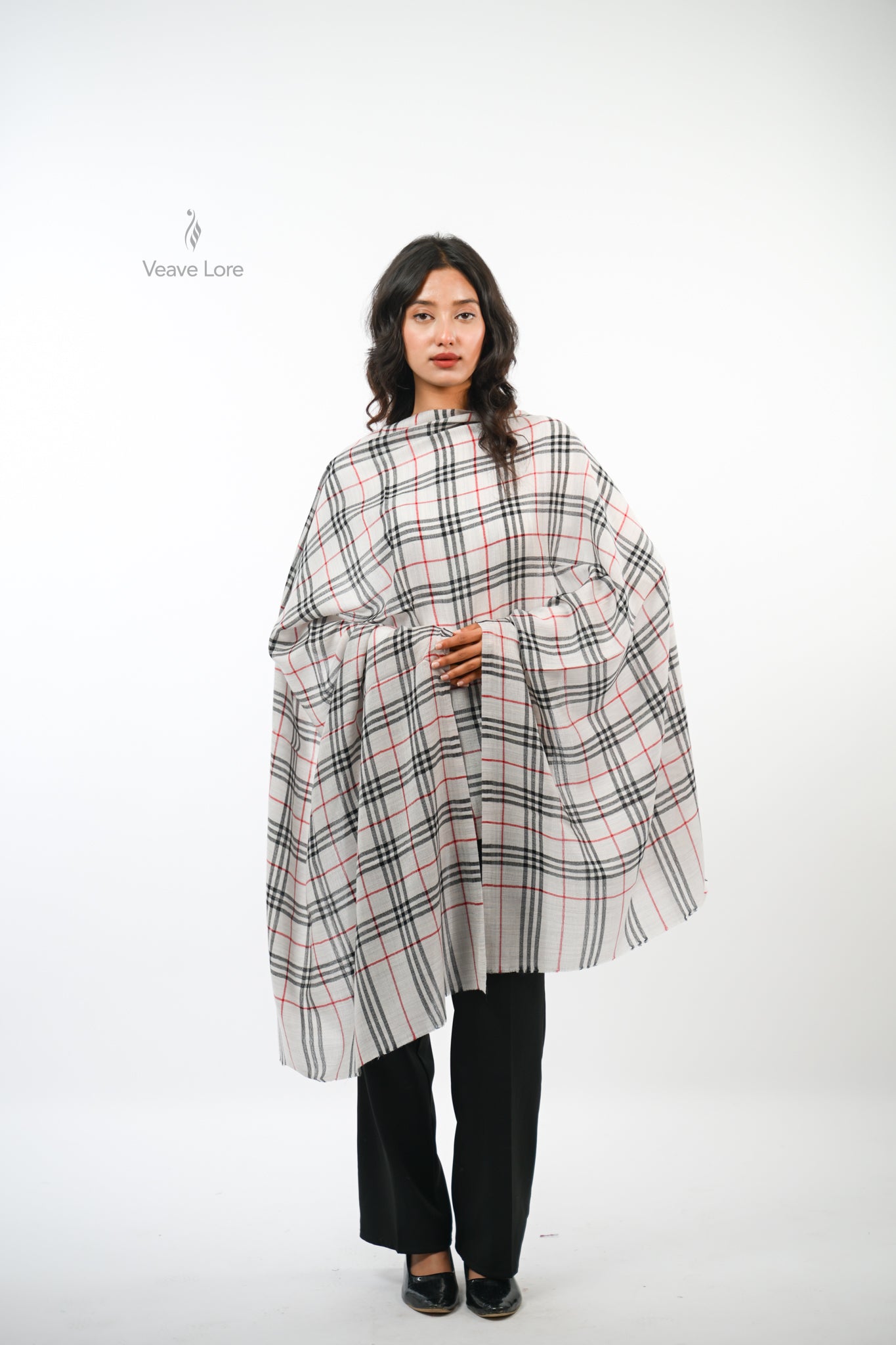 The Woven Check and Stripe Stole