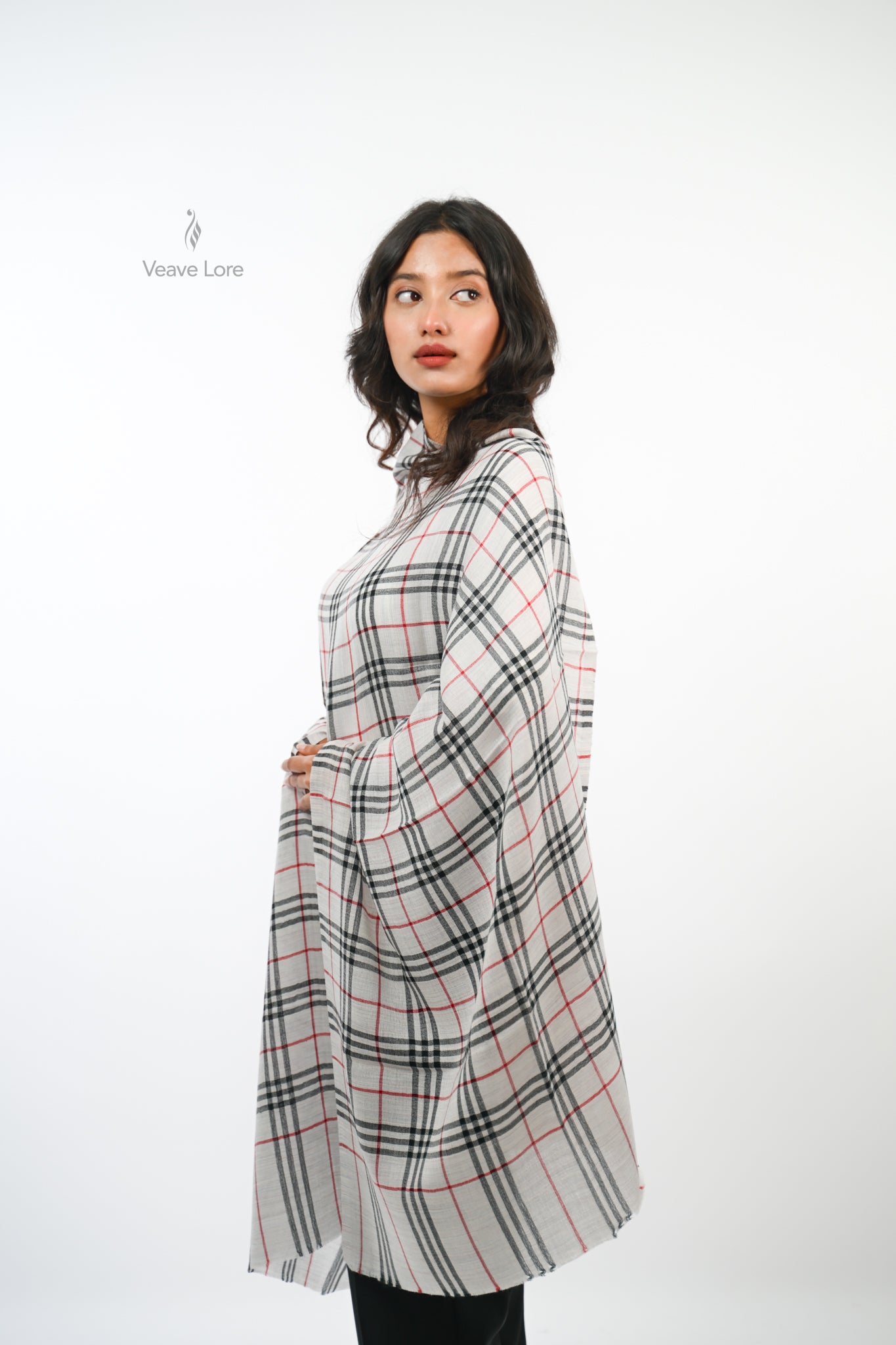 The Woven Check and Stripe Stole