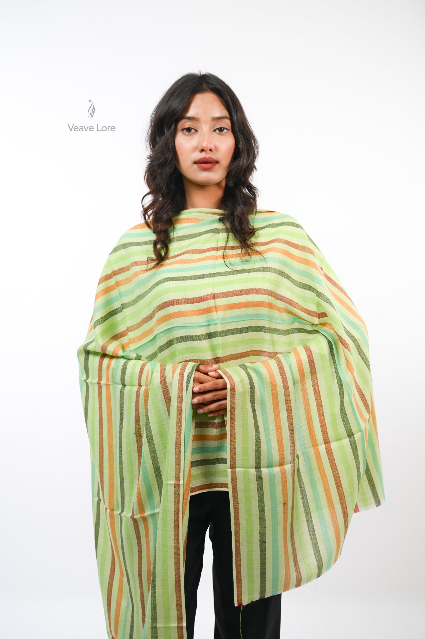The Woven Check and Stripe Stole