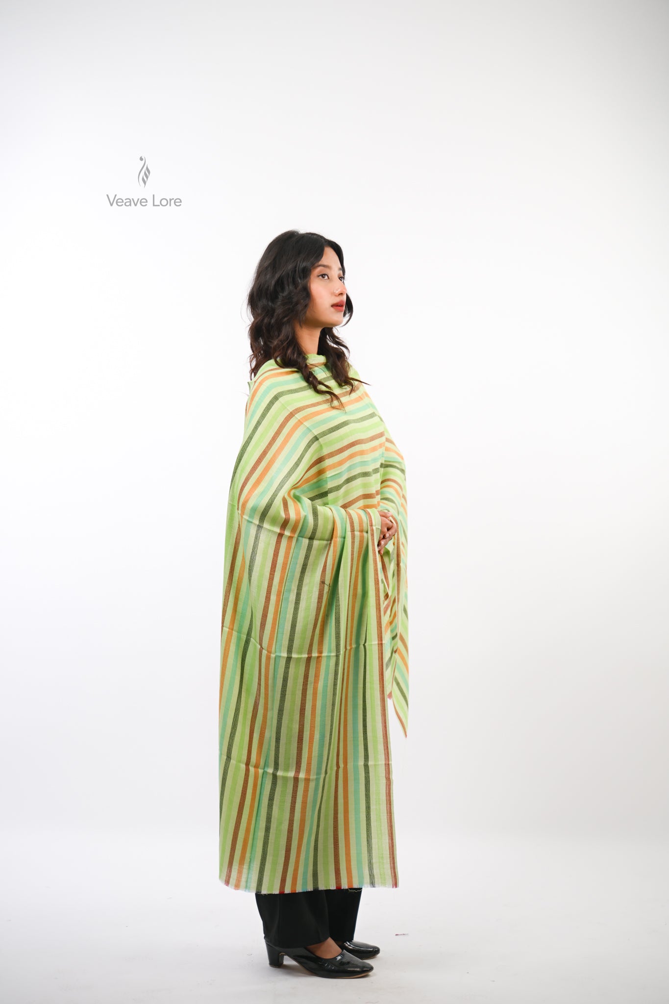 The Woven Check and Stripe Stole