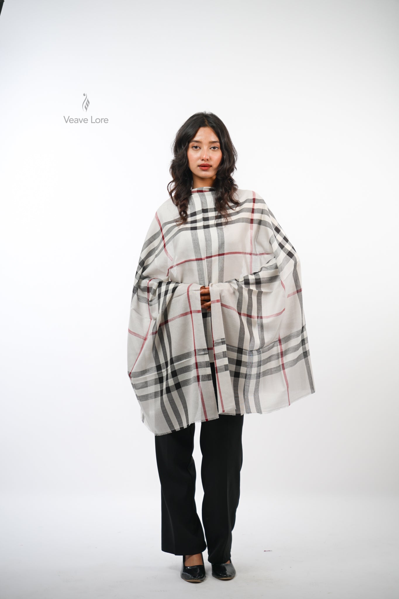 The Woven Check and Stripe Stole