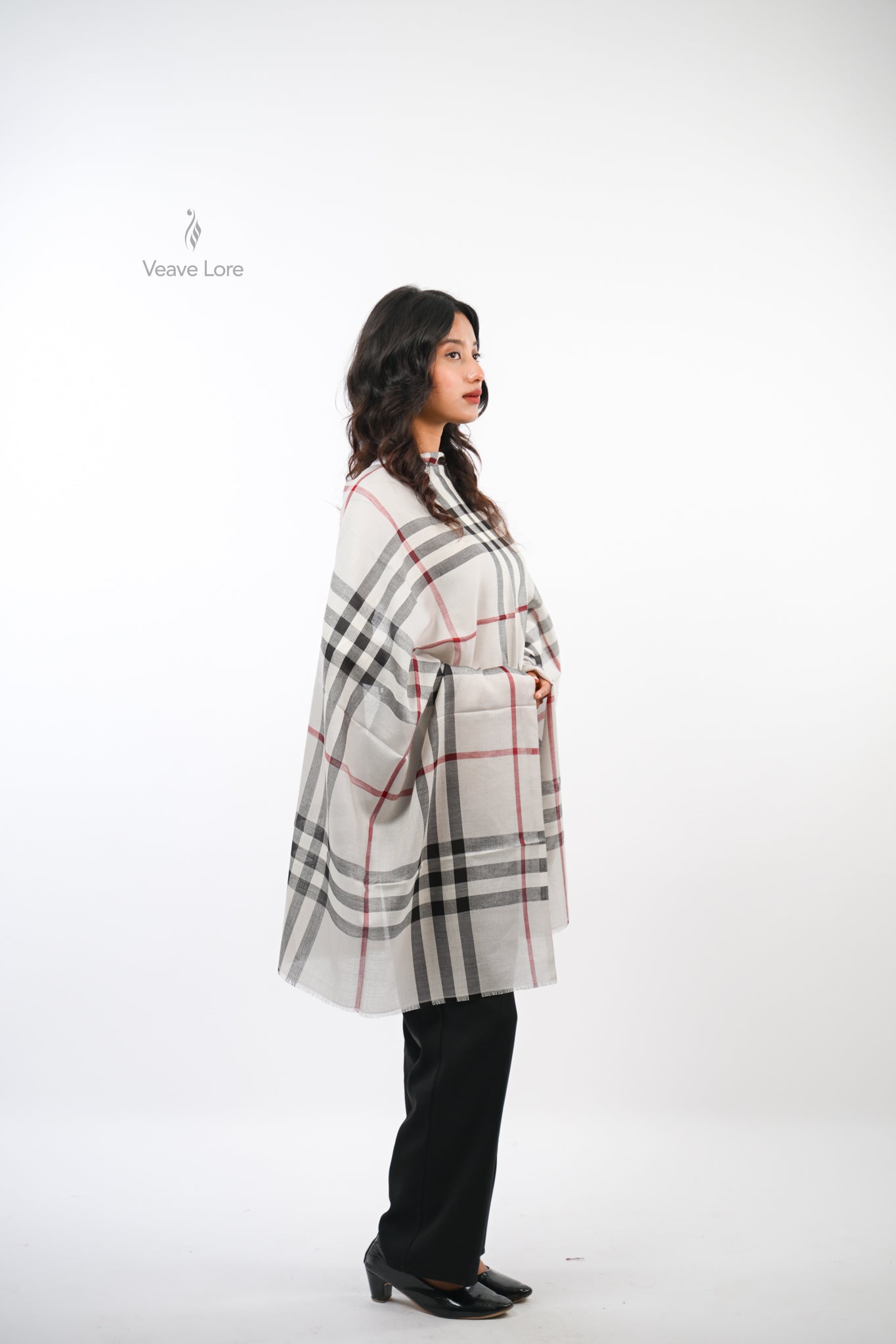 The Woven Check and Stripe Stole