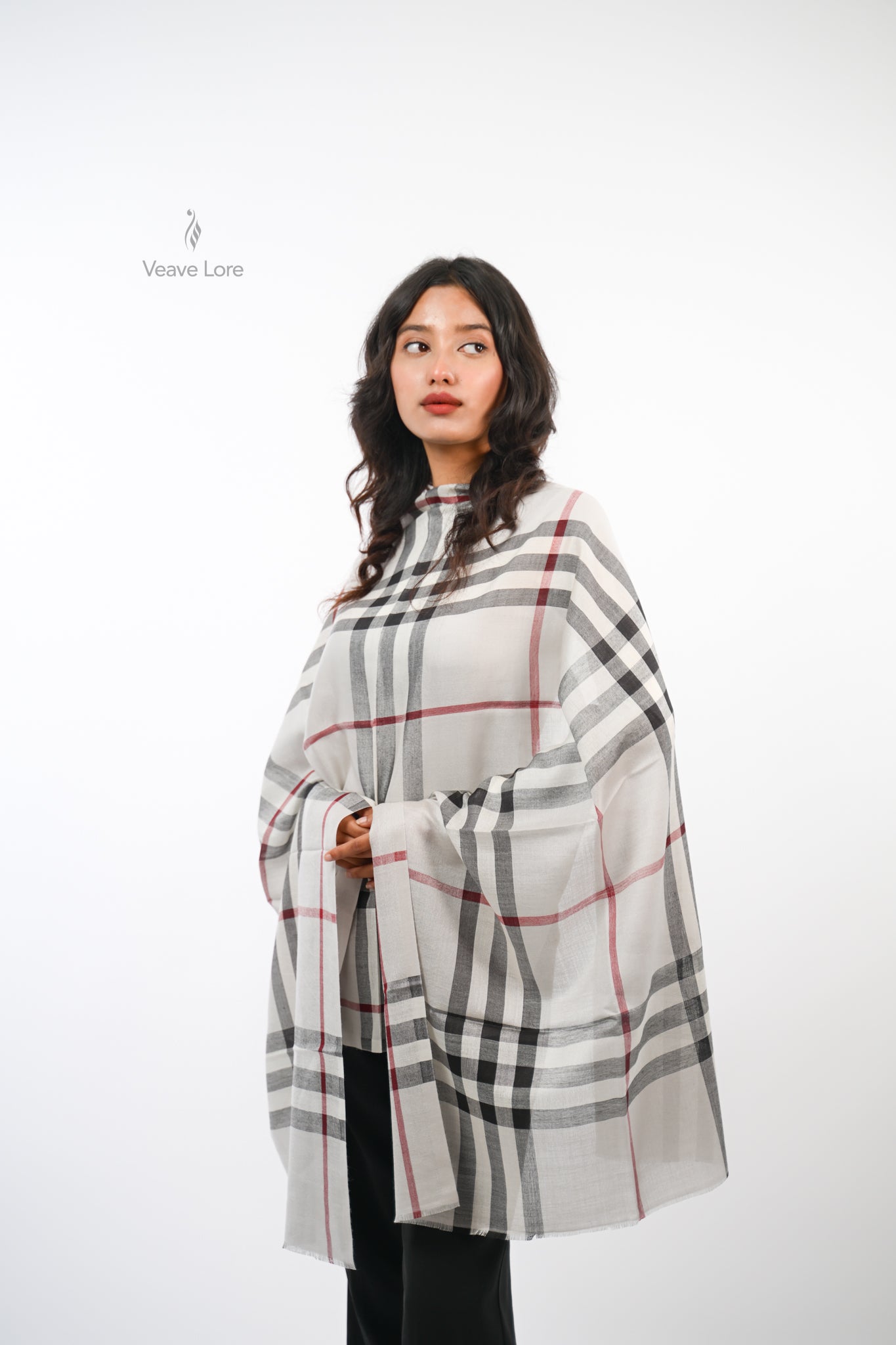 The Woven Check and Stripe Stole
