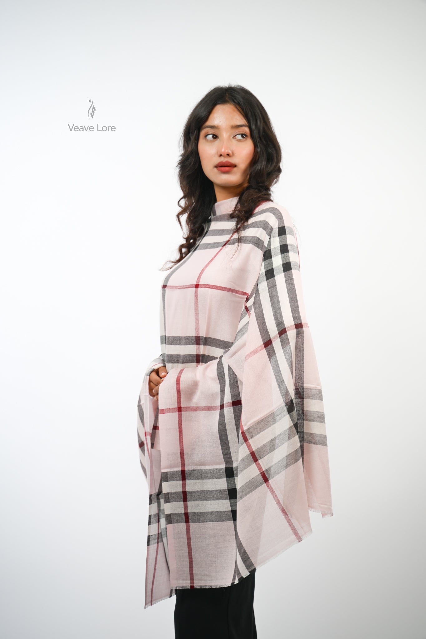 The Woven Check and Stripe Stole