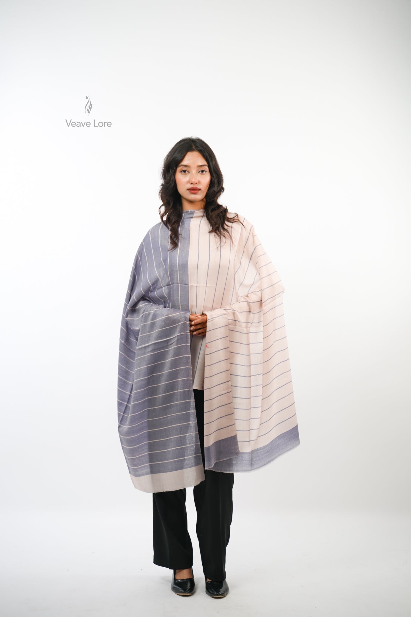 Check Fine Wool Stole — The Woven Grid