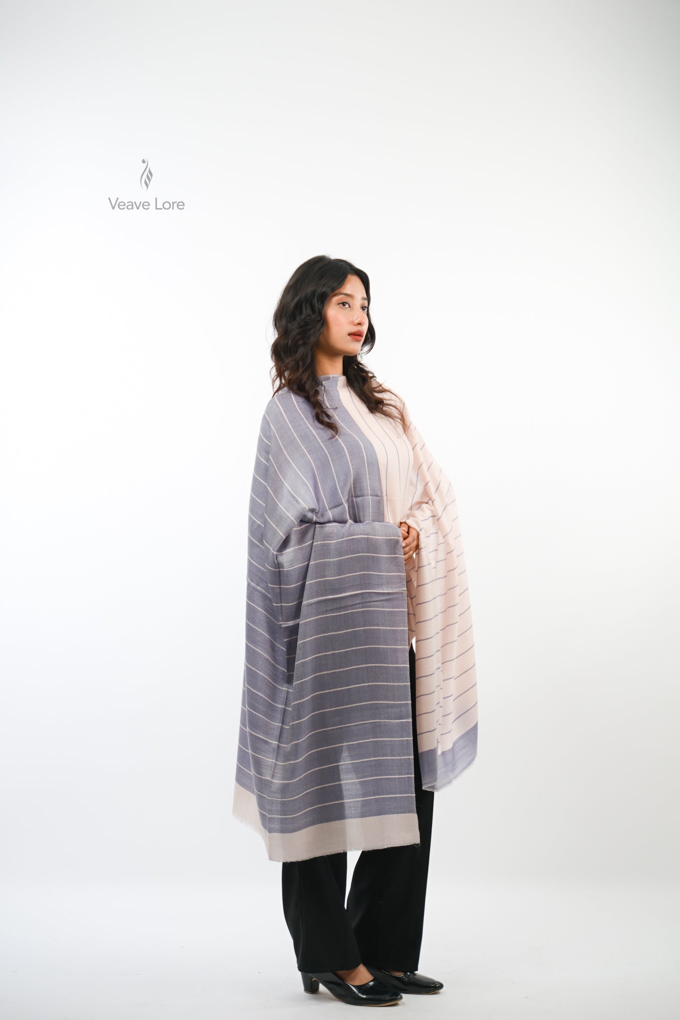 Check Fine Wool Stole — The Woven Grid
