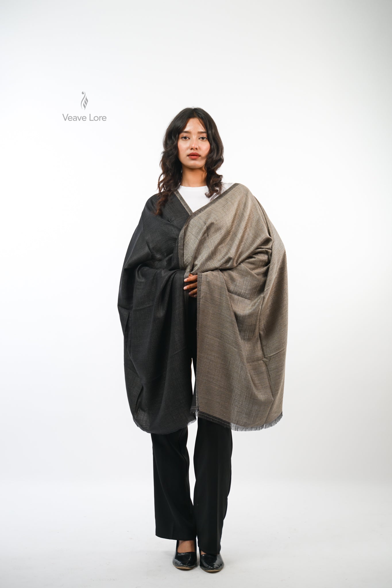 Plain Reversible Fine Wool Stole