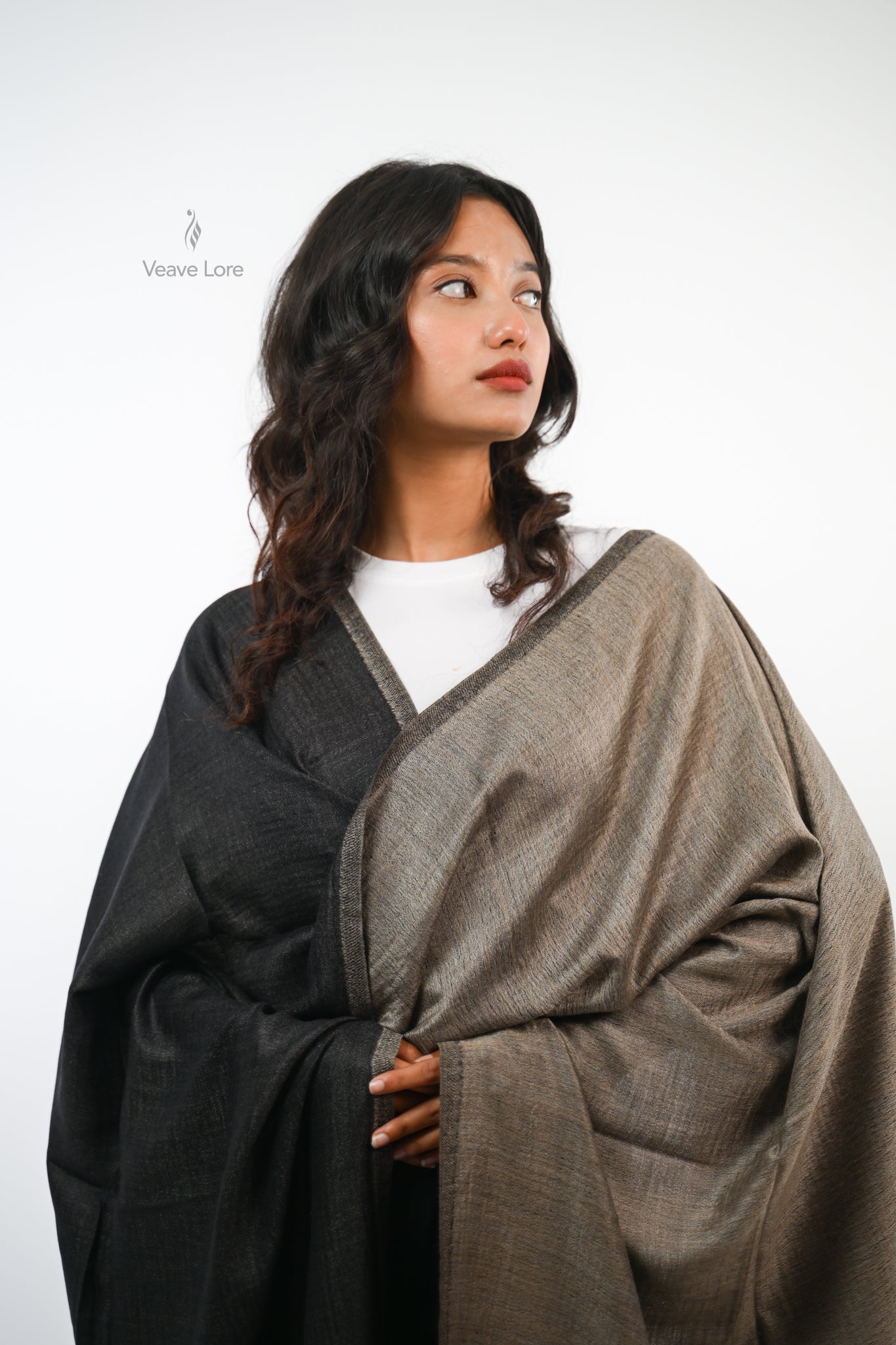 Plain Reversible Fine Wool Stole