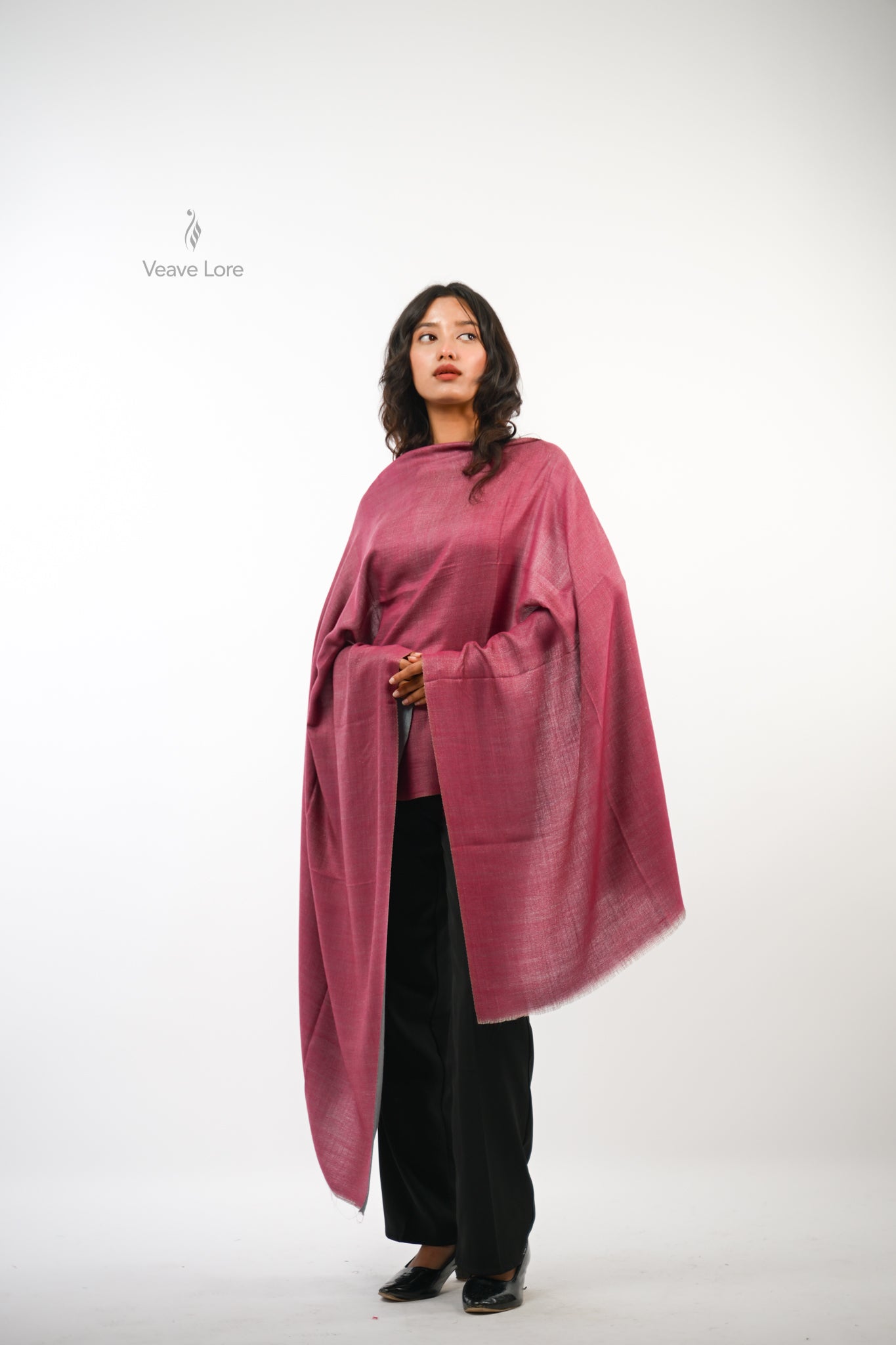 Plain Reversible Fine Wool Stole