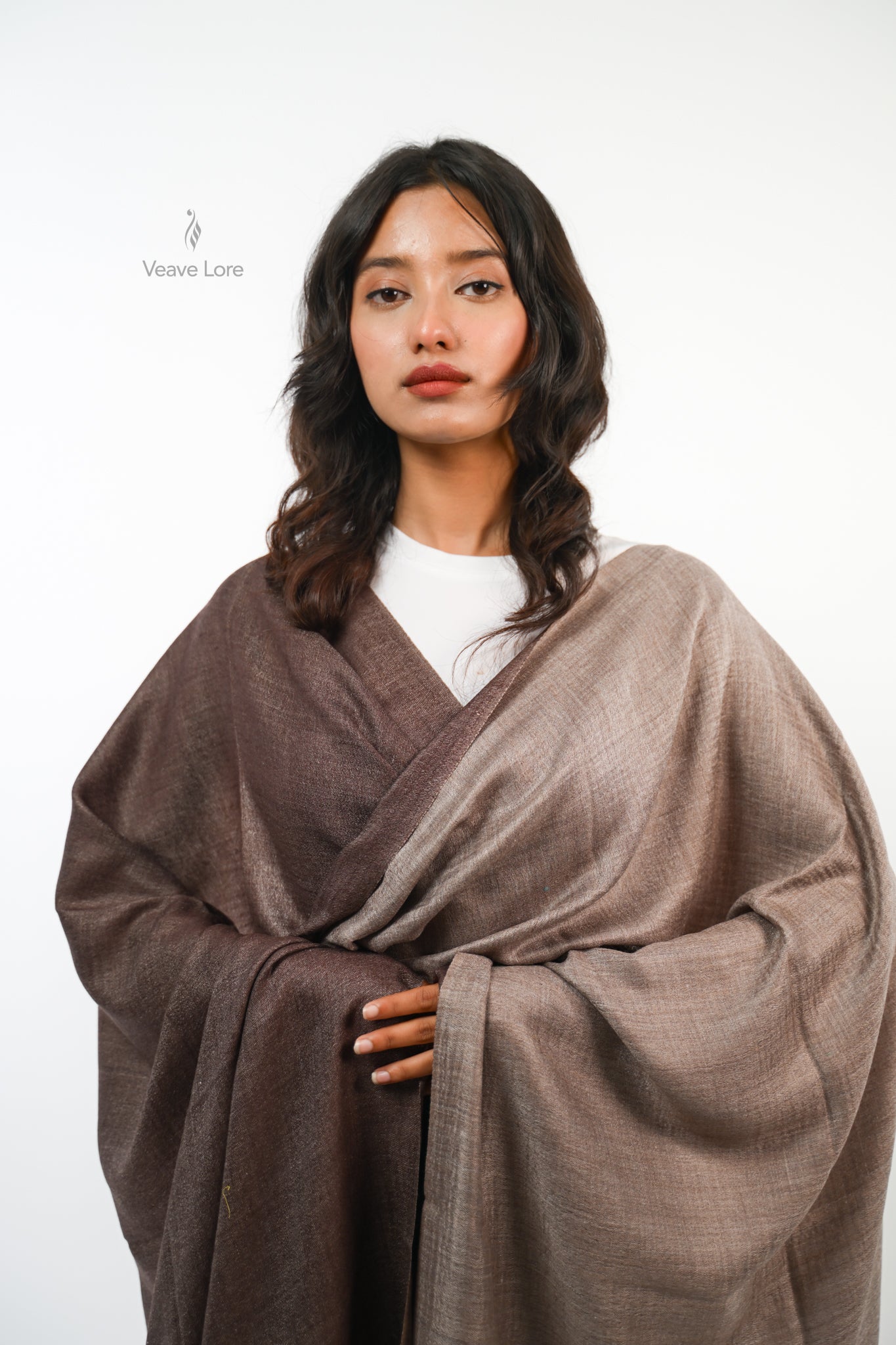 Plain Reversible Fine Wool Stole