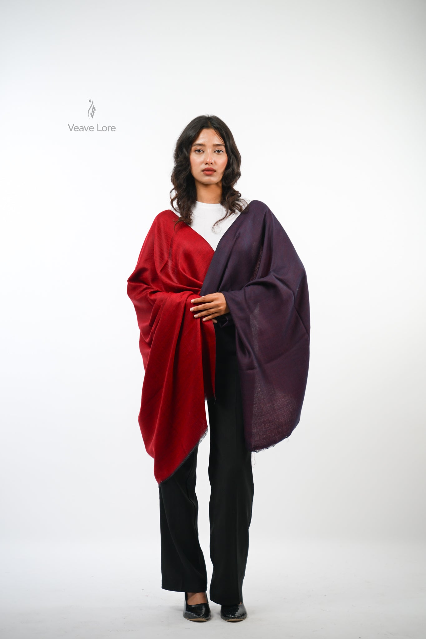 Plain Reversible Fine Wool Stole
