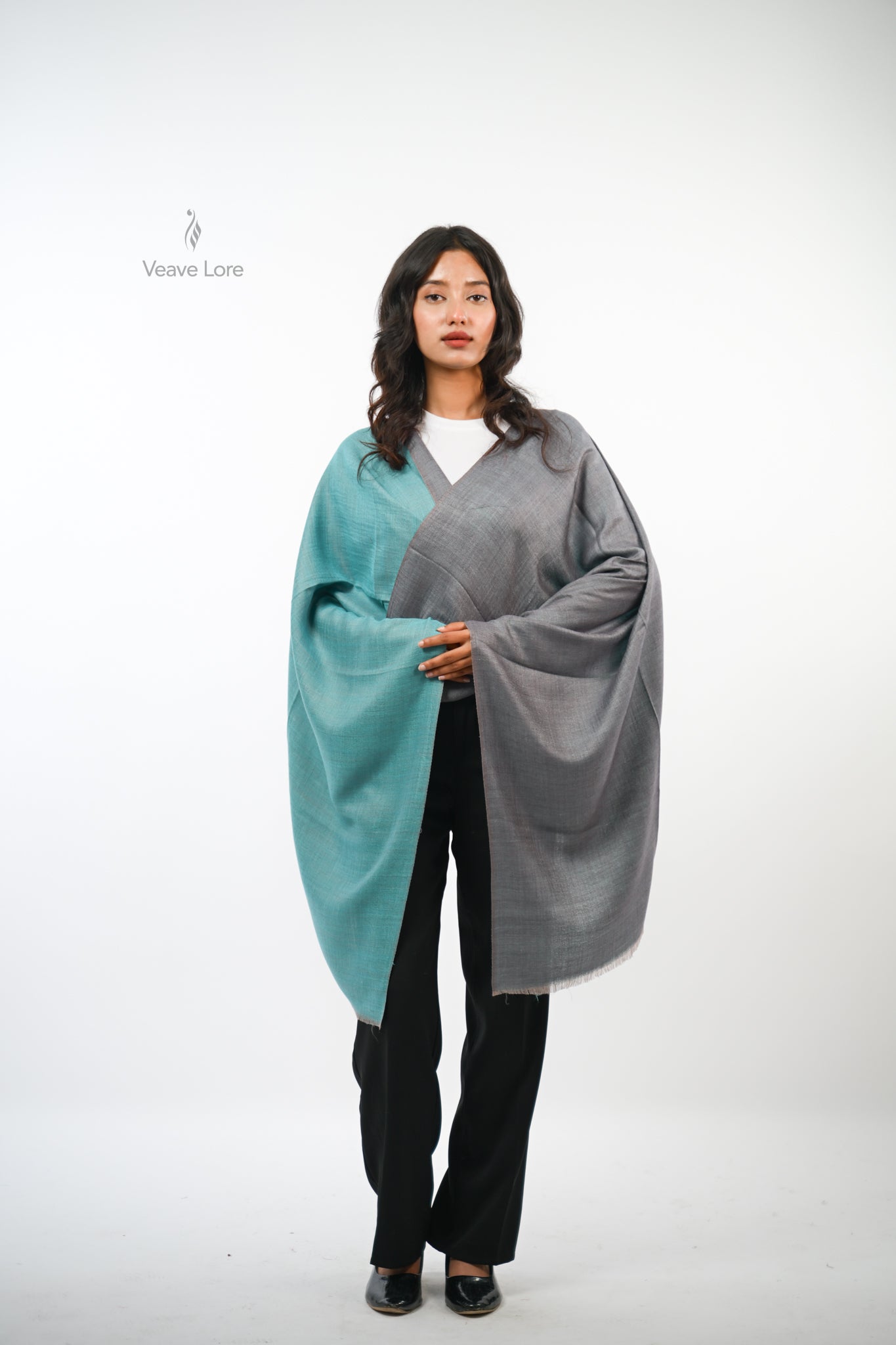 Plain Reversible Fine Wool Stole