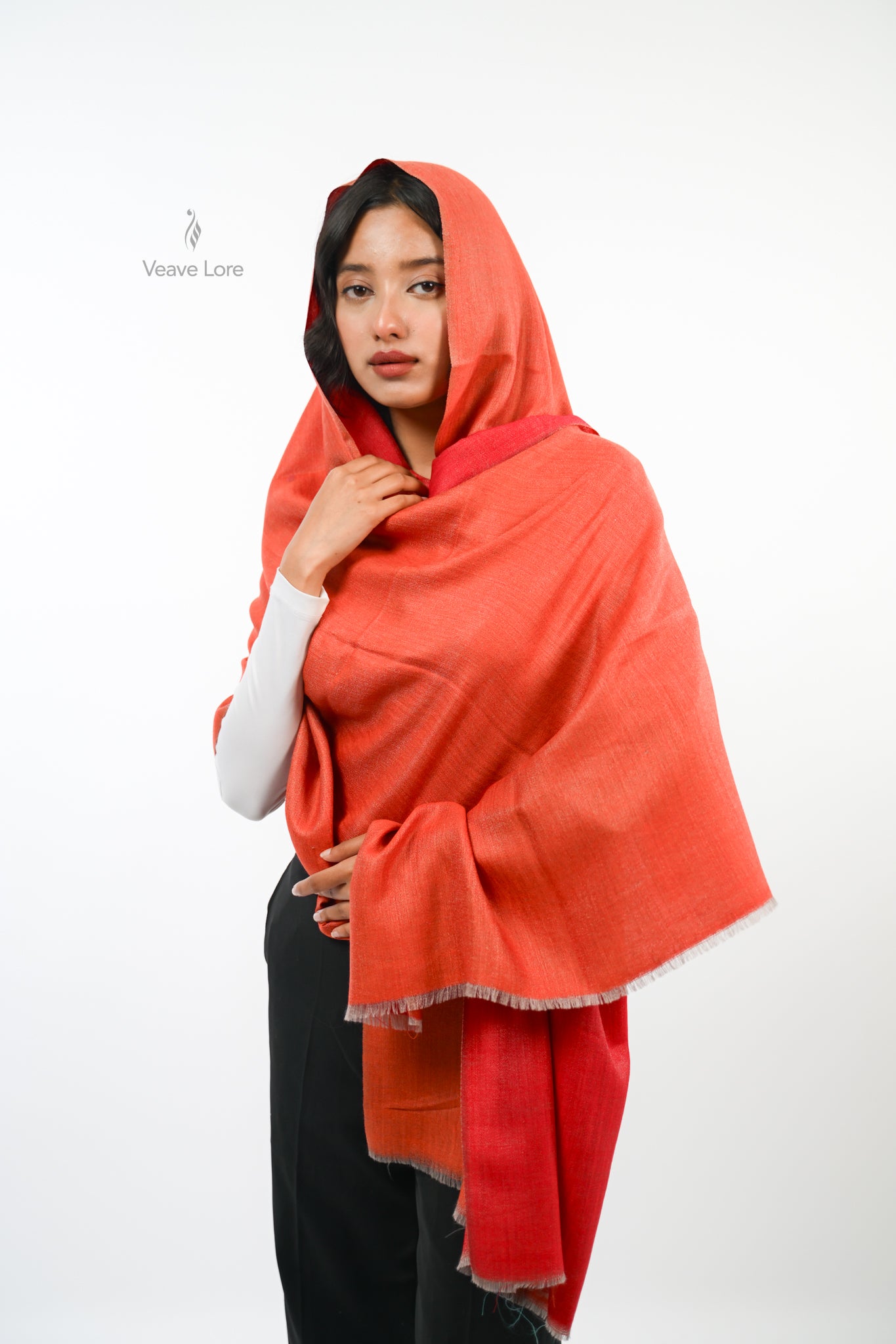 Plain Reversible Fine Wool Stole