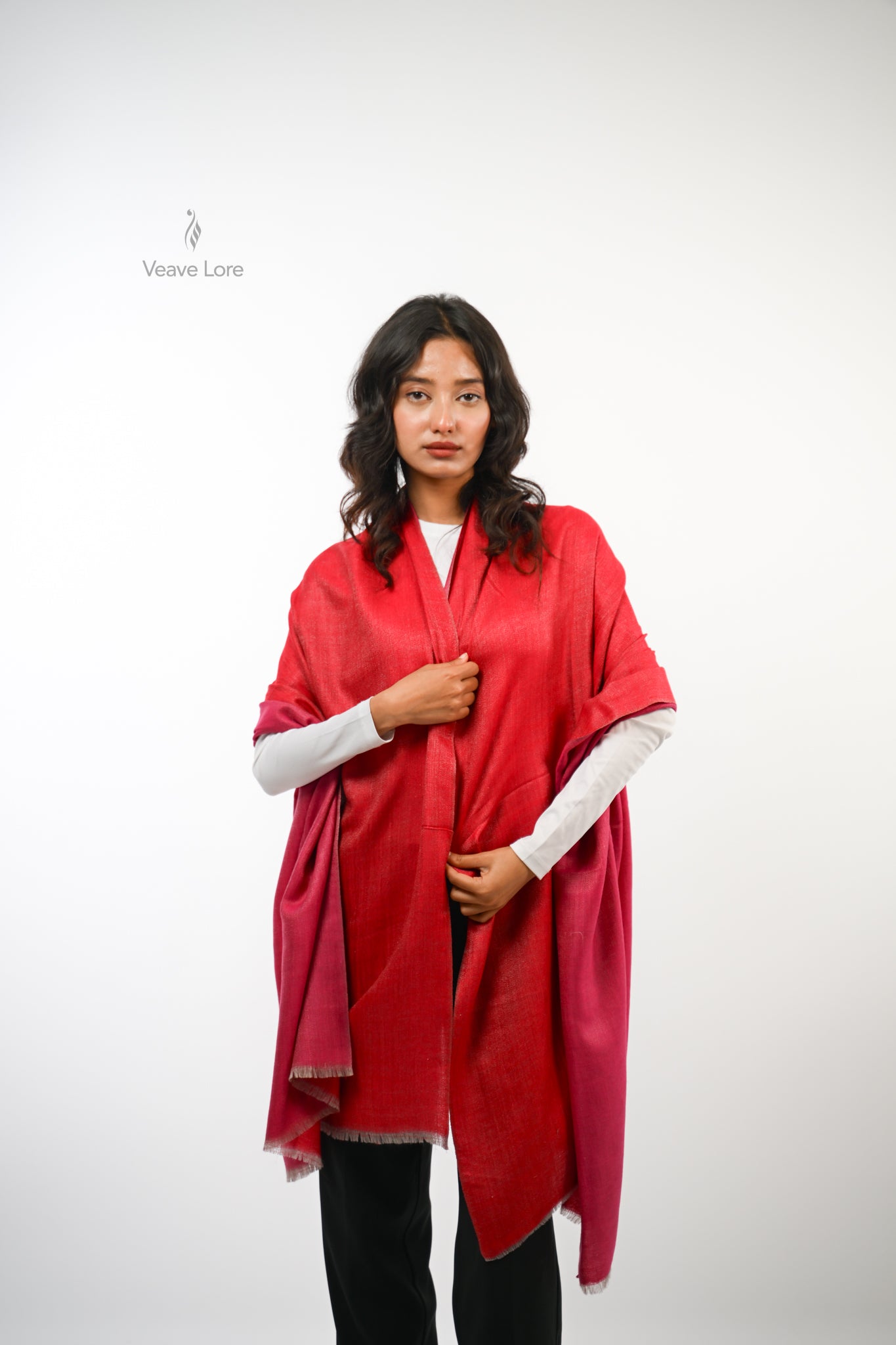 Laal Reversible Fine Wool Shawl