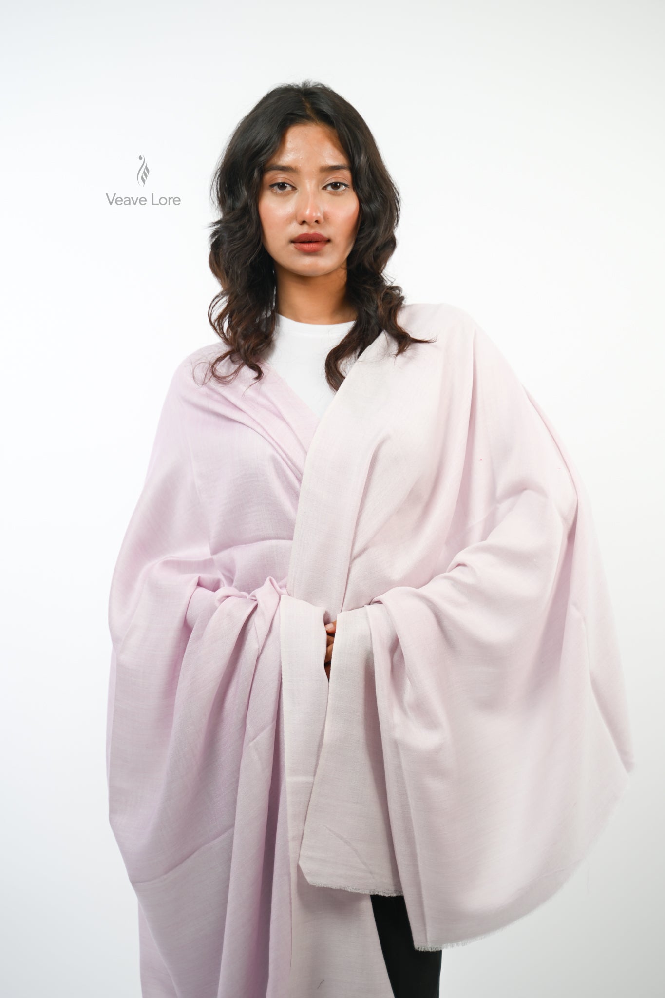 Mauve Reversible Fine Wool Shawl