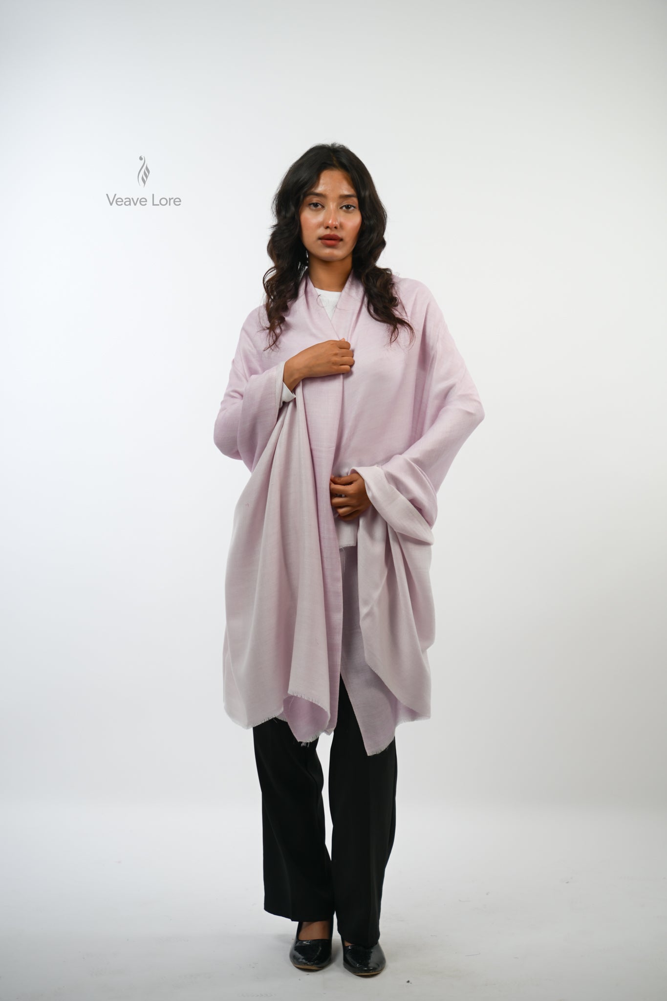 Mauve Reversible Fine Wool Shawl