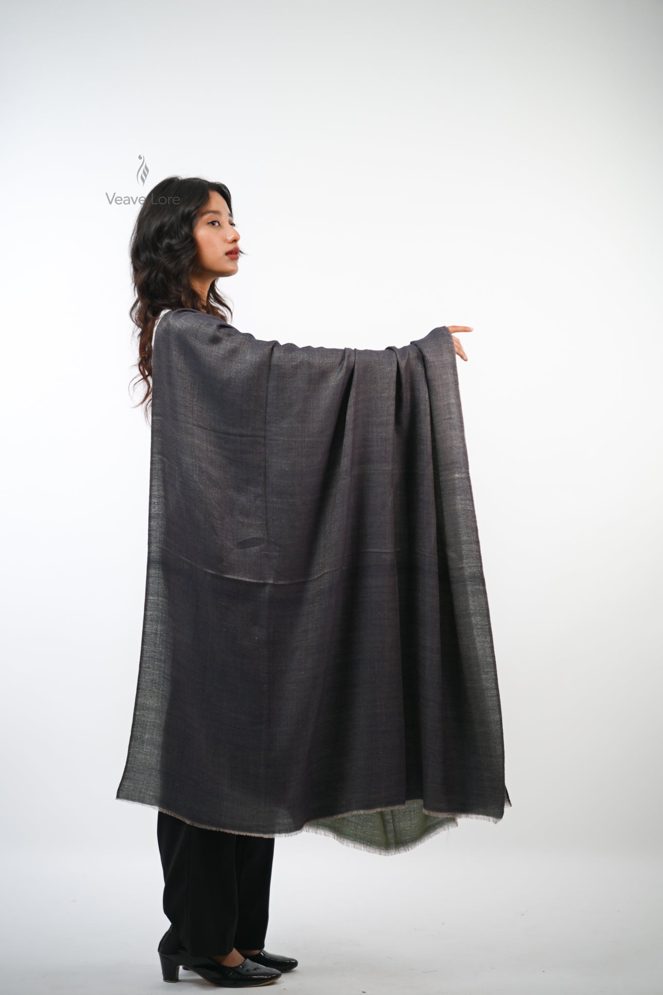 Sage Reversible Fine Wool Shawl