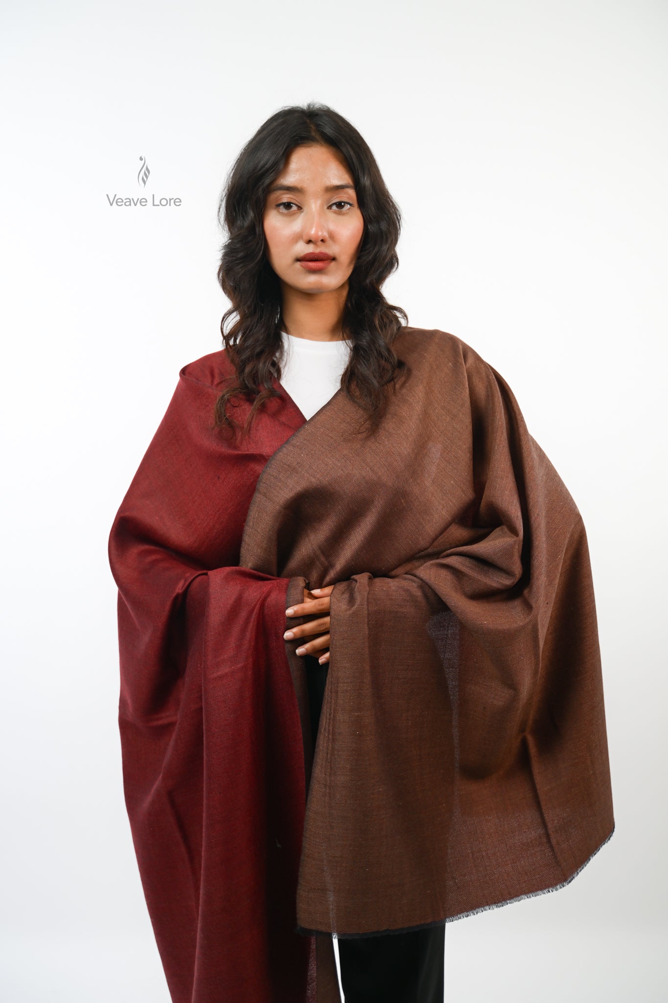 Plain Reversible Fine Wool Stole
