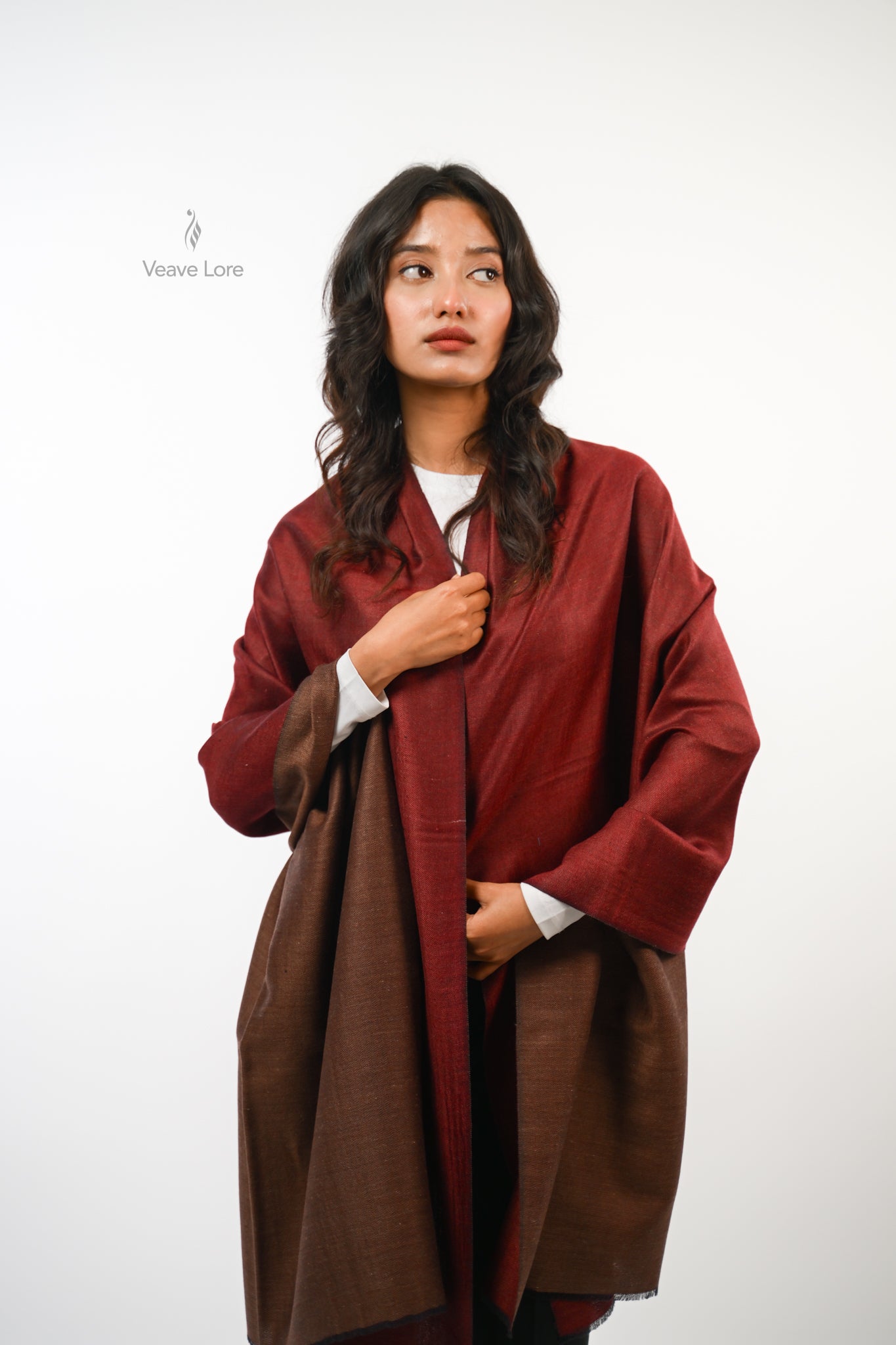Plain Reversible Fine Wool Stole