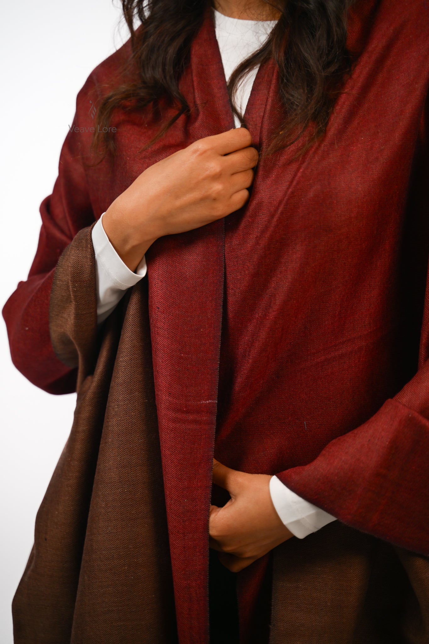 Plain Reversible Fine Wool Stole