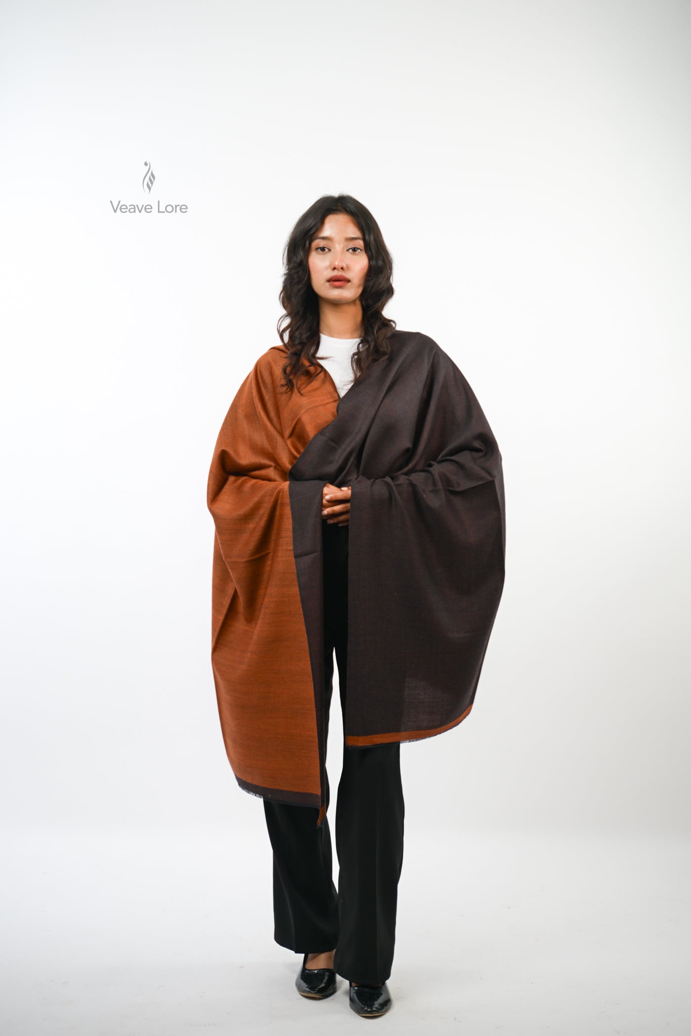 Plain Reversible Fine Wool Stole