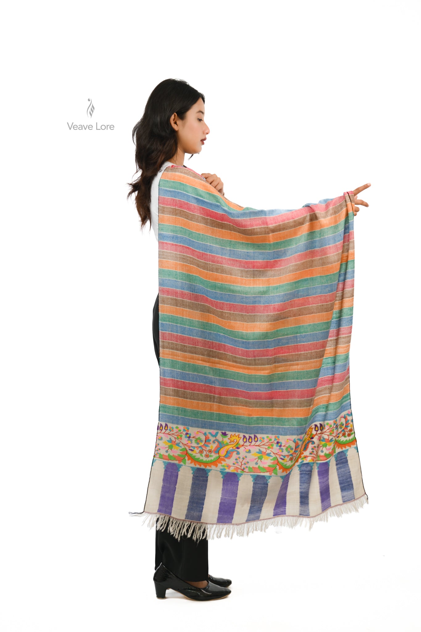 Qaus-e-Quzah The Rainbow Pashmina Shawl