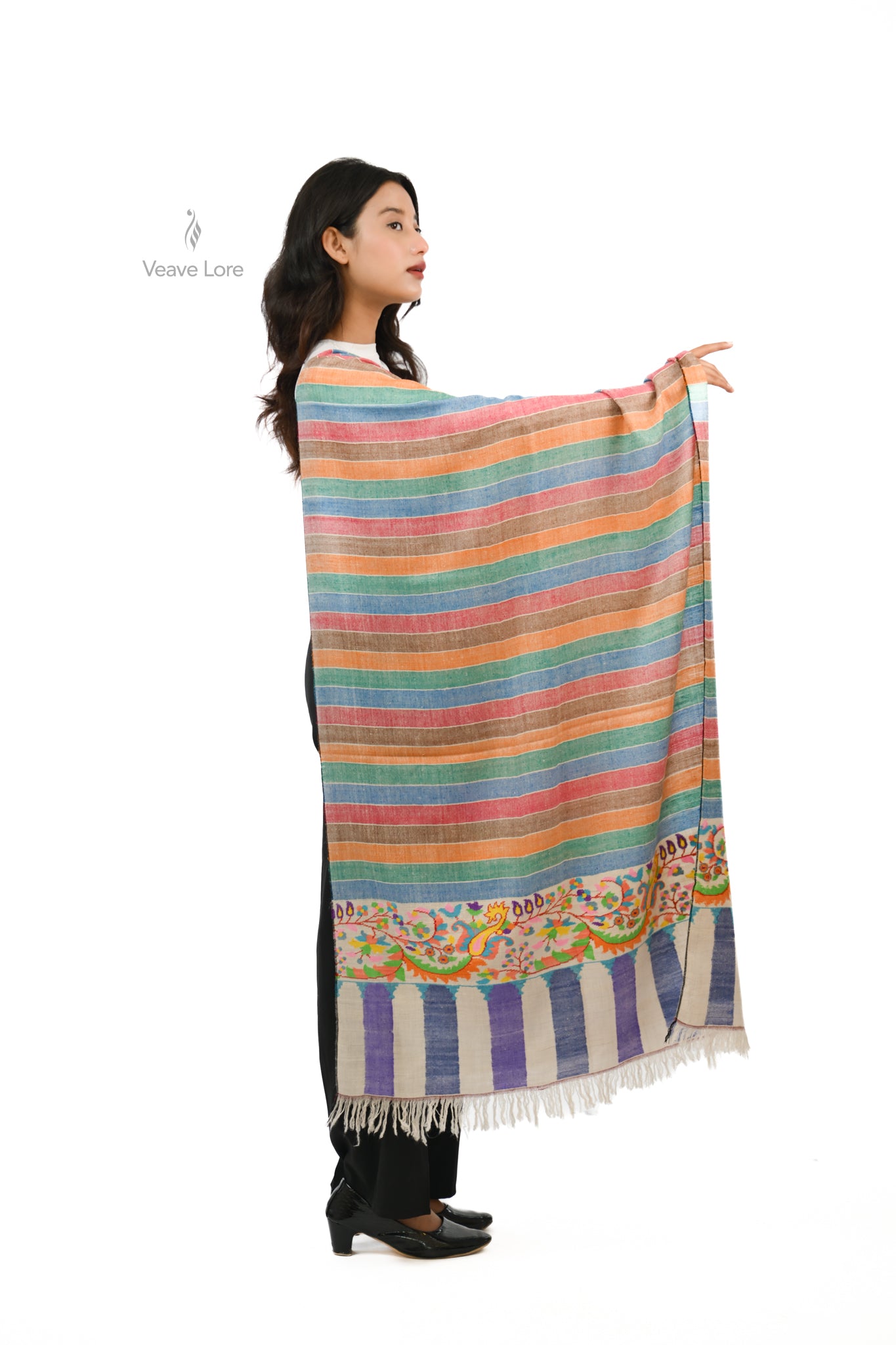 Qaus-e-Quzah The Rainbow Pashmina Shawl