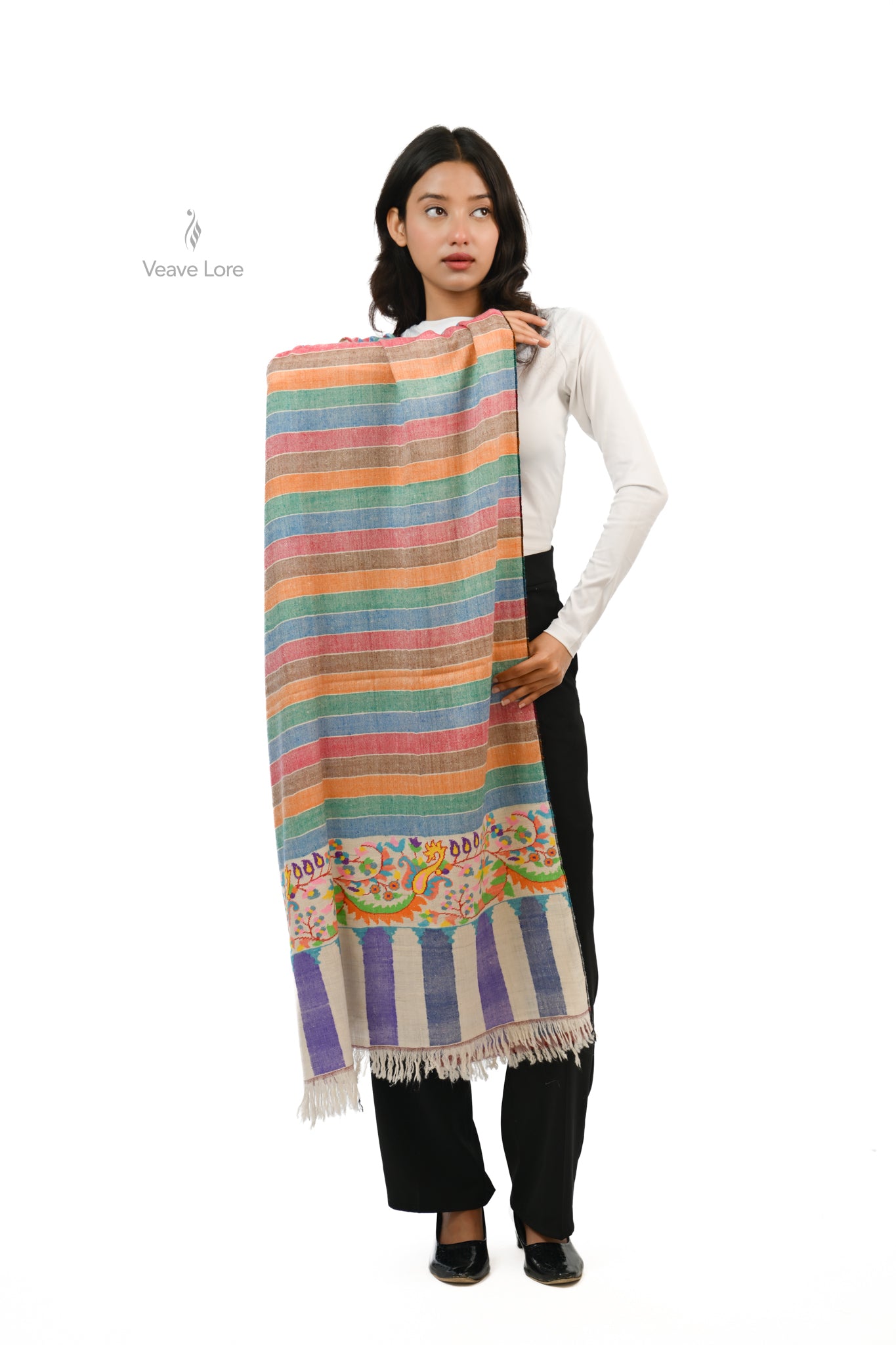 Qaus-e-Quzah The Rainbow Pashmina Shawl