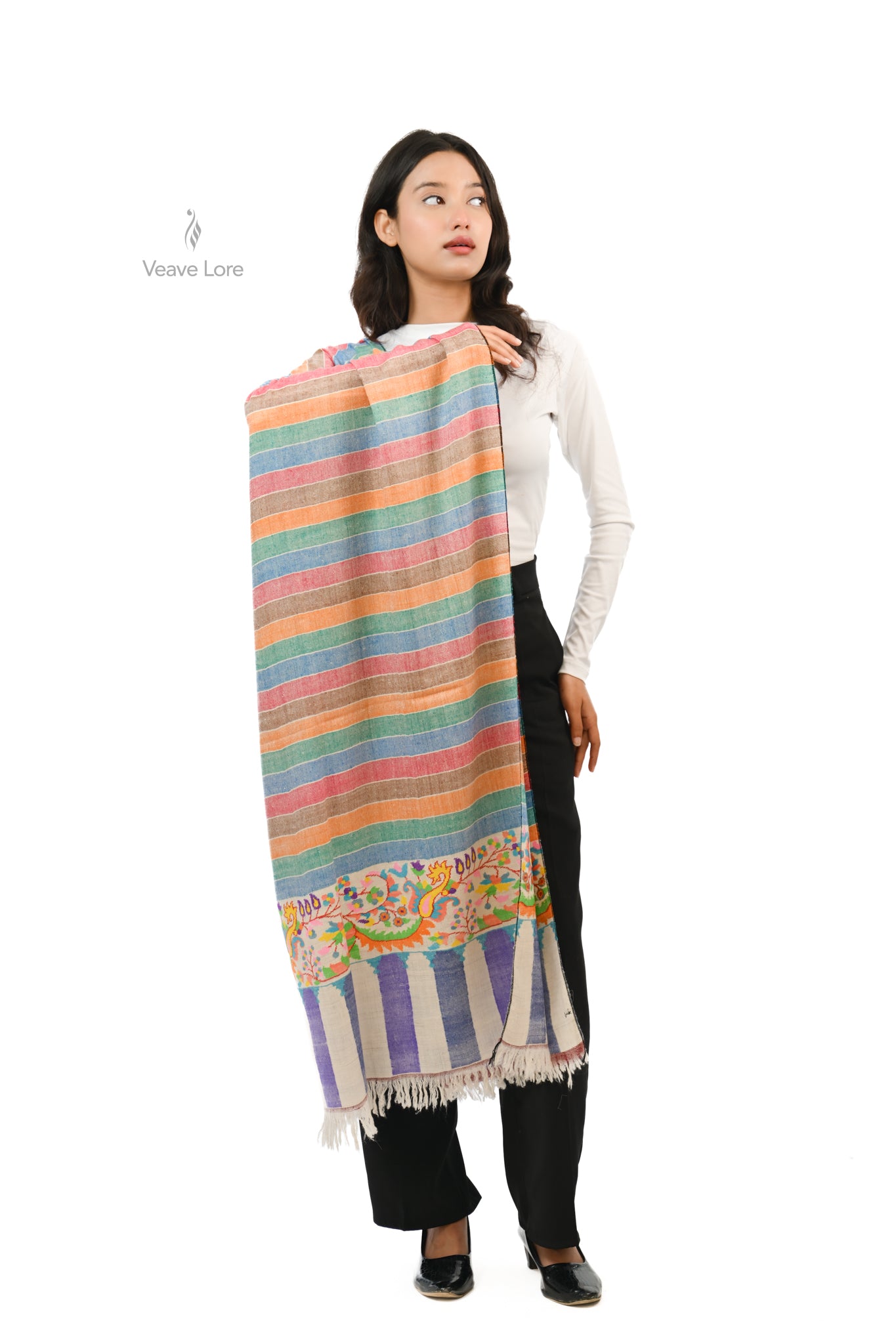 Qaus-e-Quzah The Rainbow Pashmina Shawl
