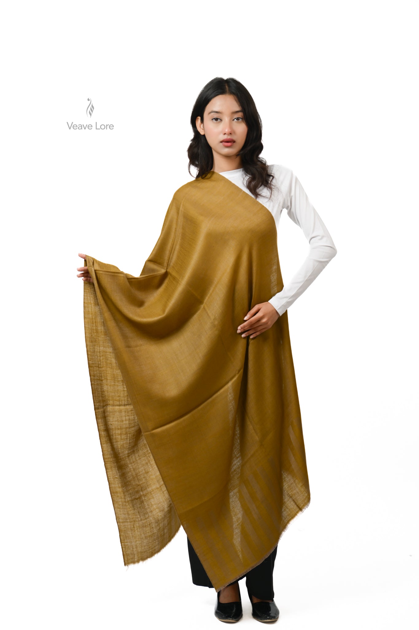 Sarson Ochre Pashmina Stole