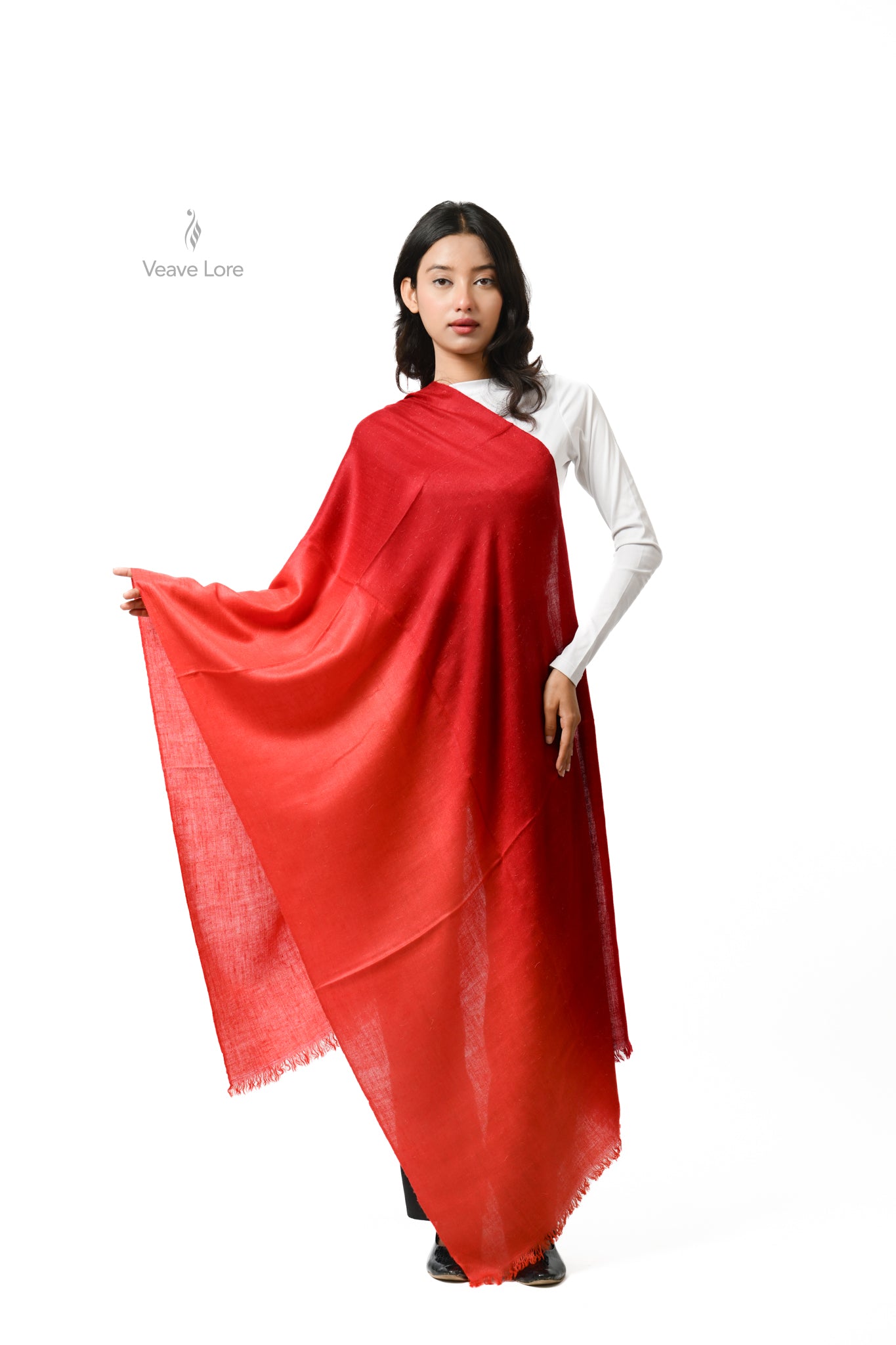 Yaqut Vermilion Pashmina Stole
