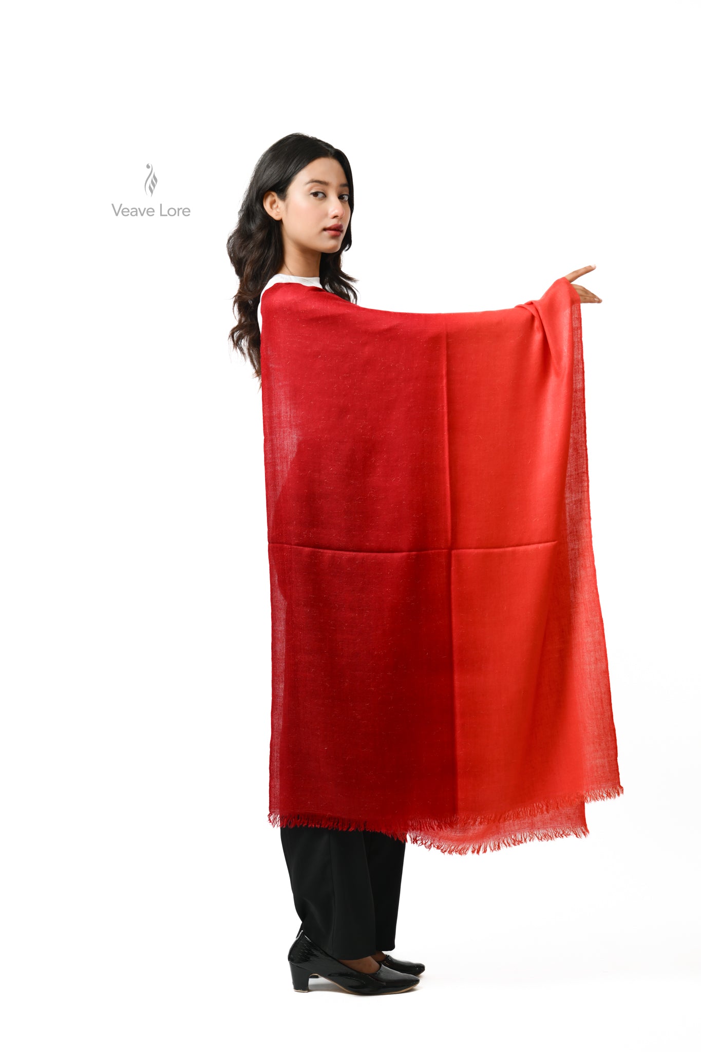 Yaqut Vermilion Pashmina Stole