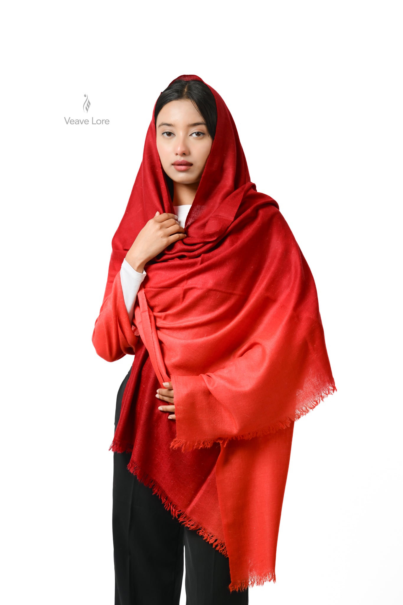 Yaqut Vermilion Pashmina Stole