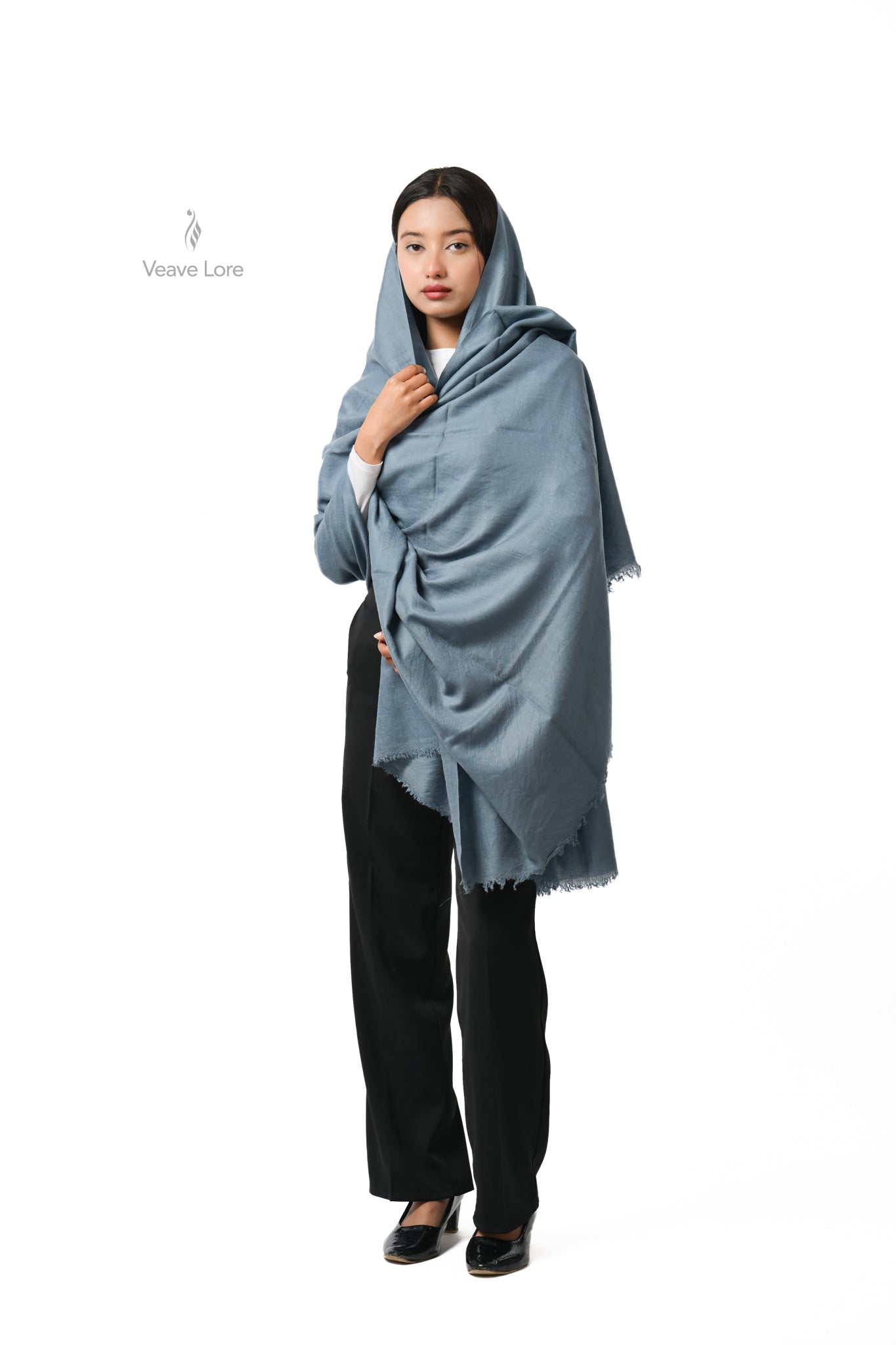 Sehr Slate Pashmina Shawl