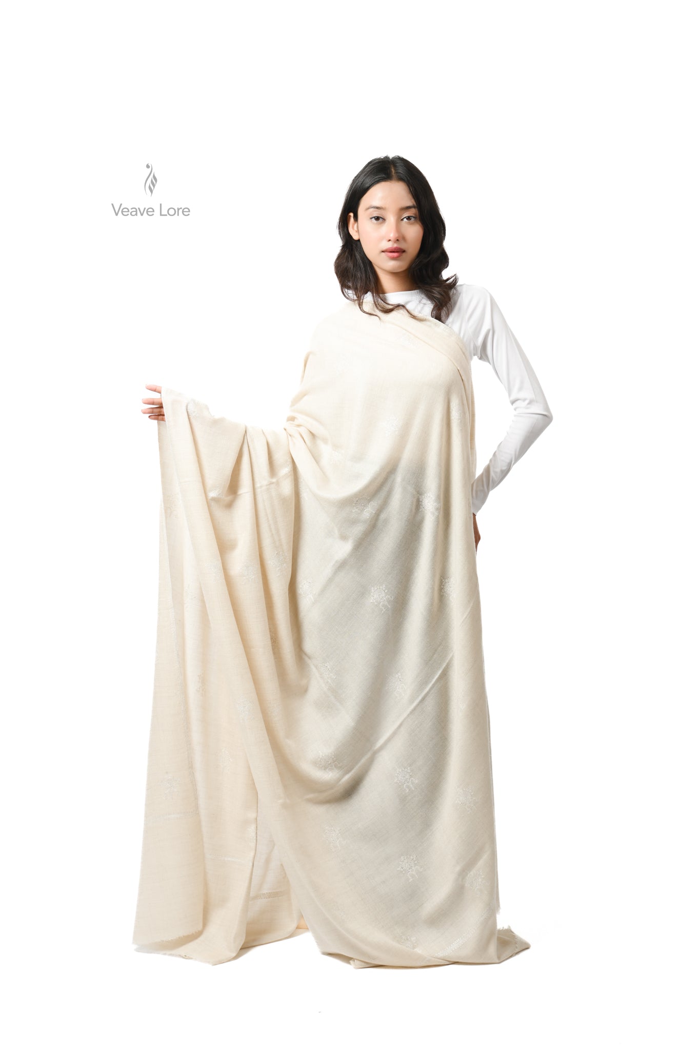 Nasreen Champagne Oversized Pashmina Shawl