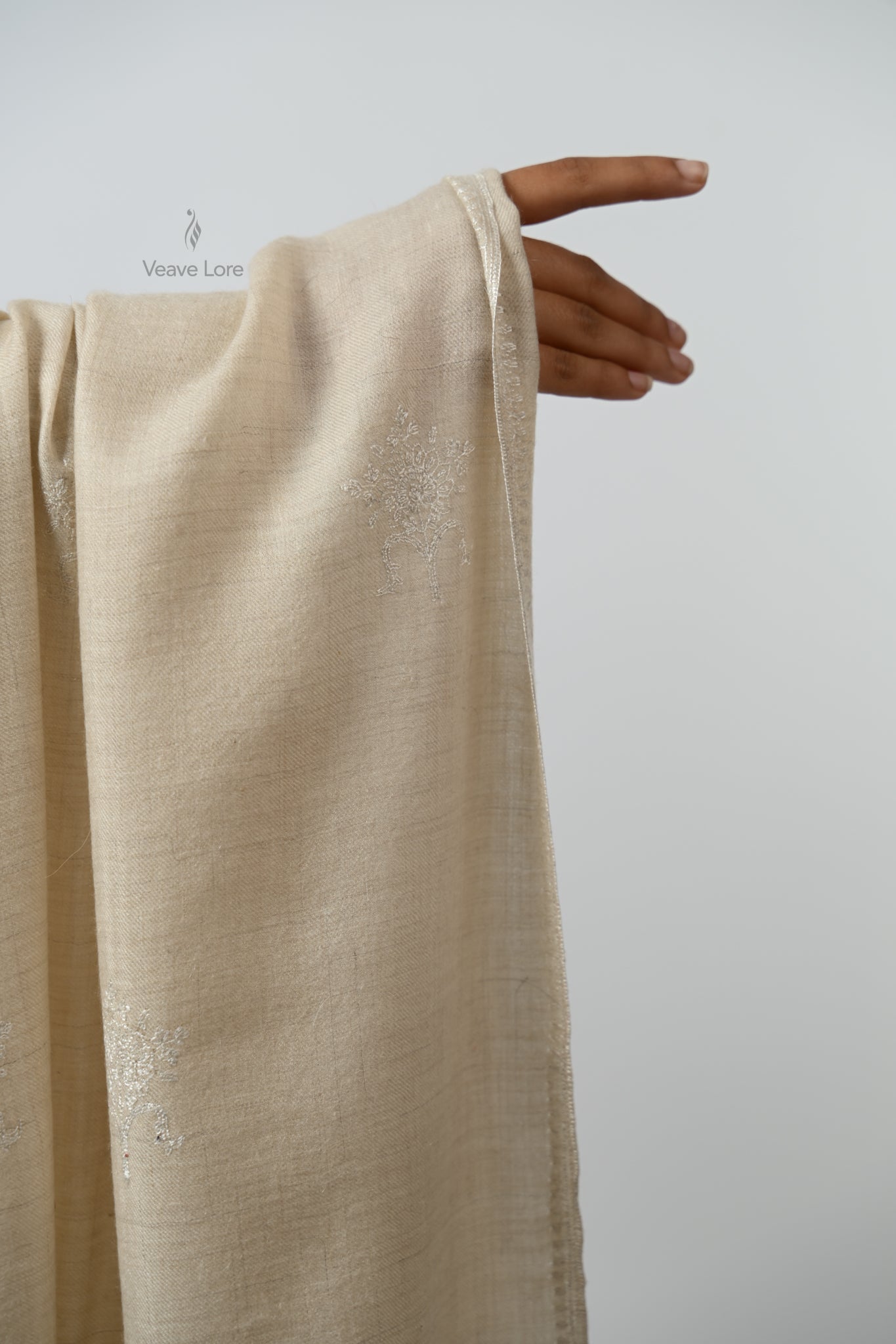 Nasreen Champagne Oversized Pashmina Shawl