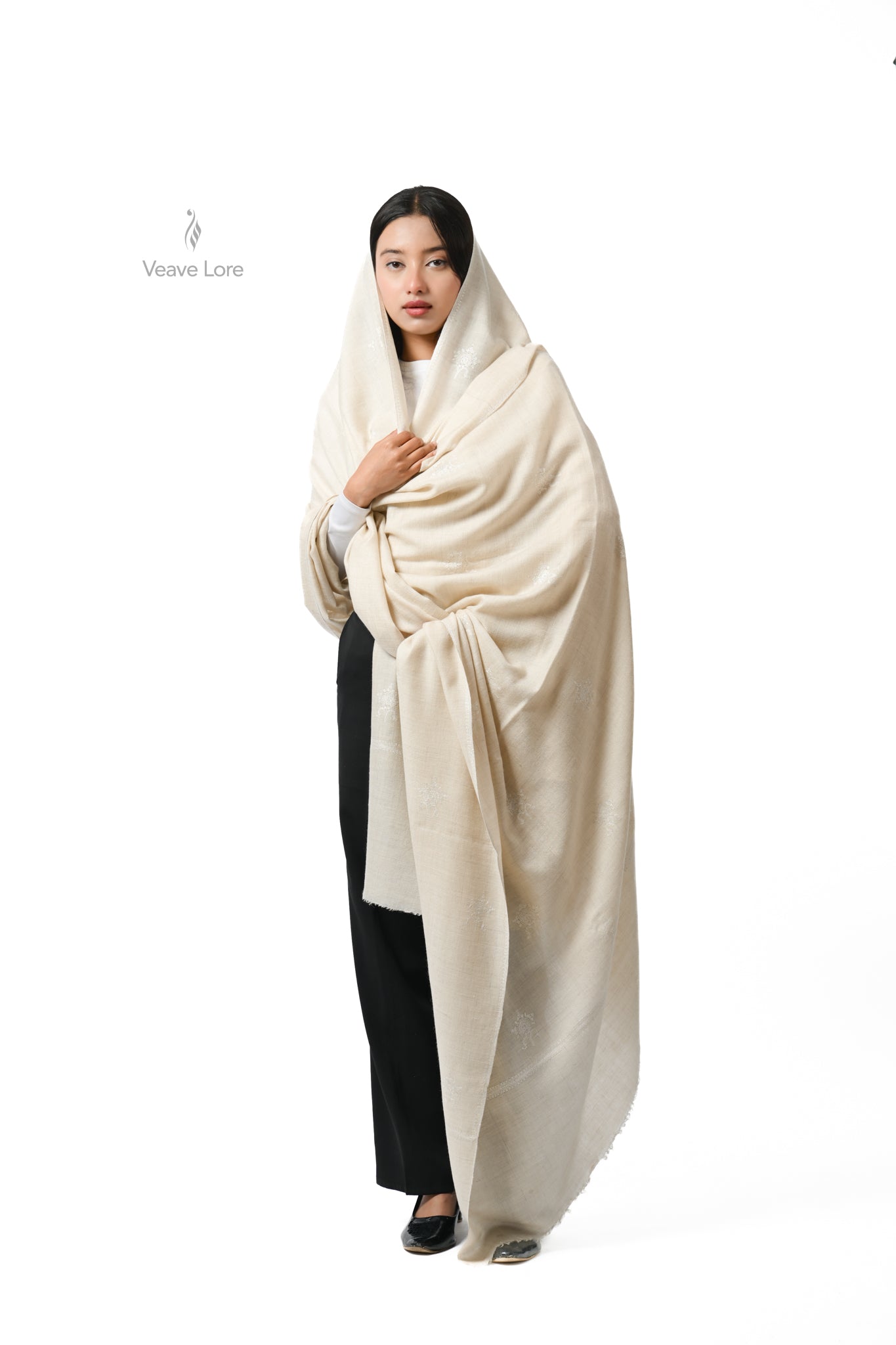 Nasreen Champagne Oversized Pashmina Shawl