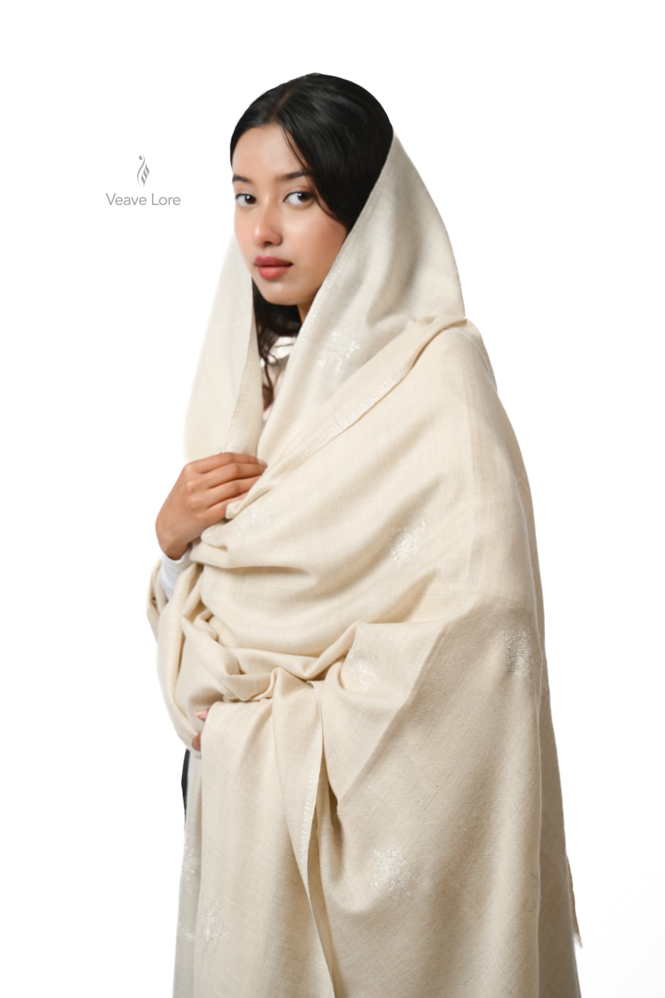 Nasreen Champagne Oversized Pashmina Shawl