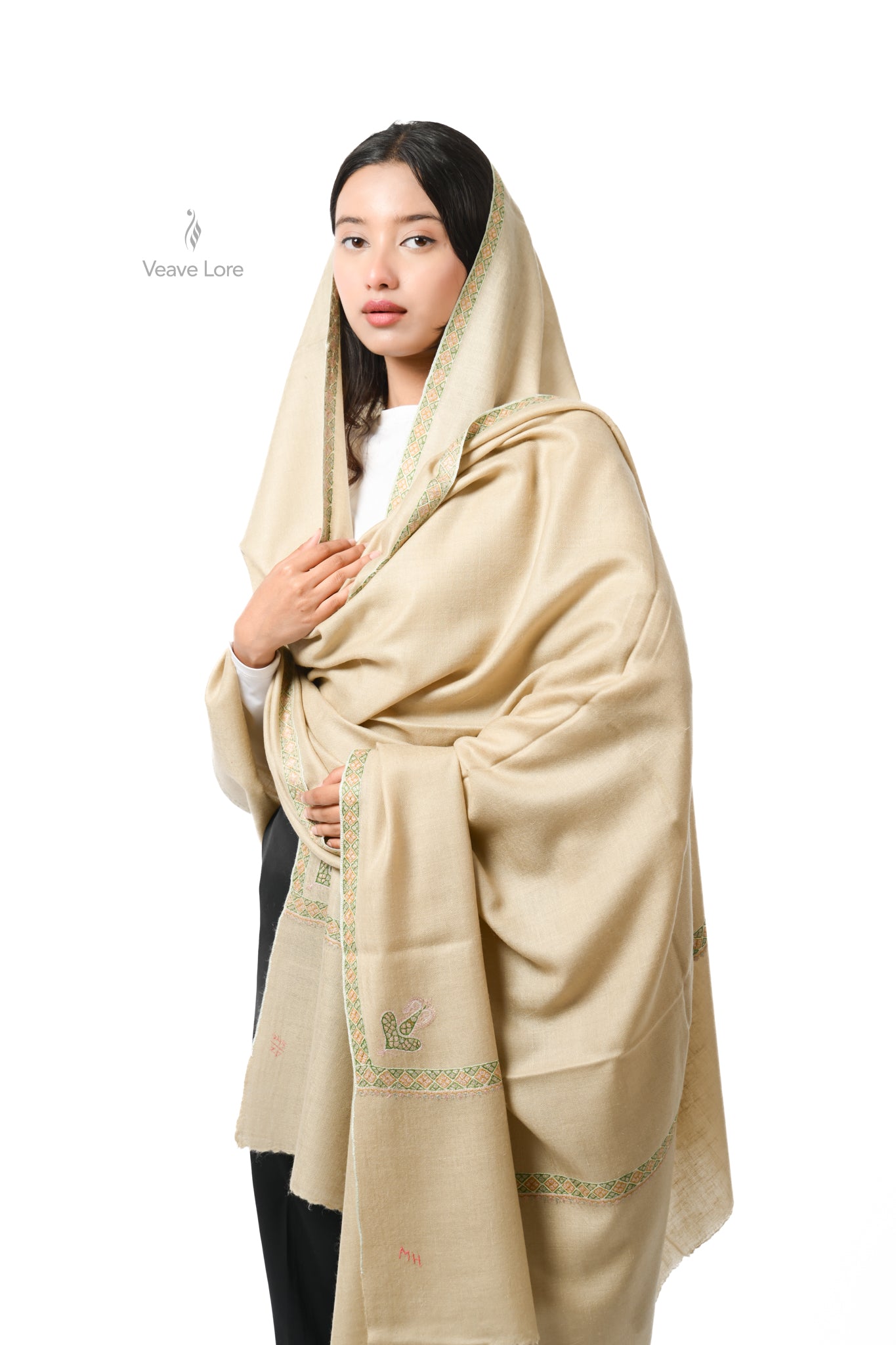 Khirman Camel Oversized Pashmina Shawl