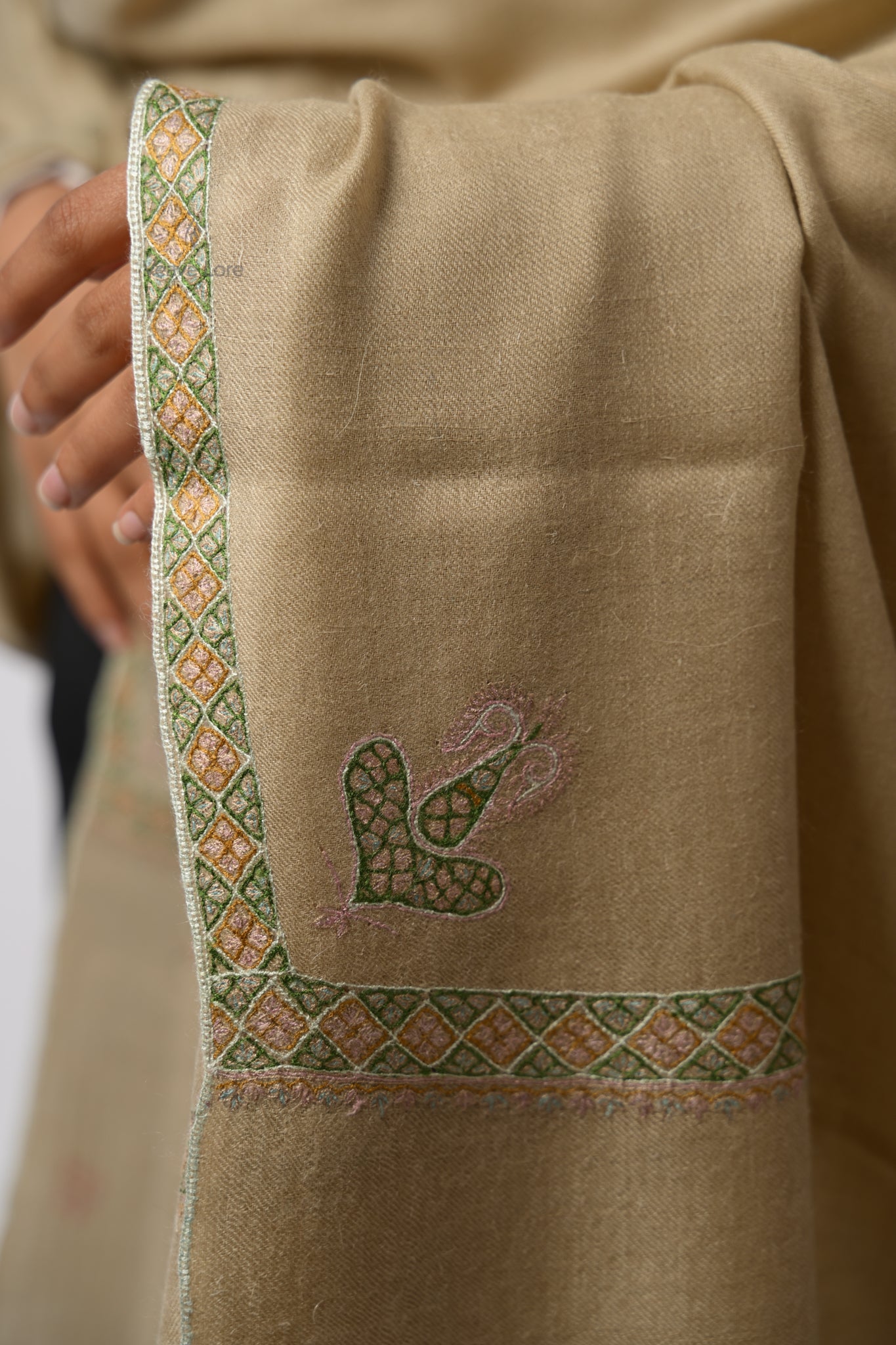 Khirman Camel Oversized Pashmina Shawl
