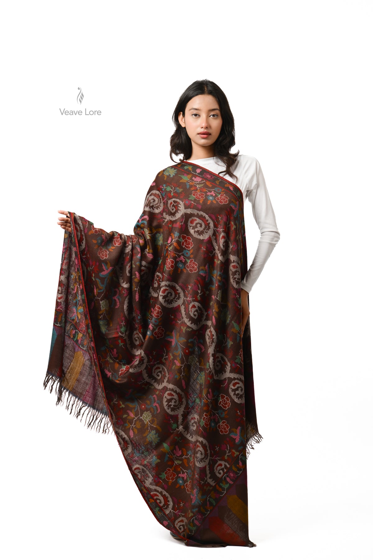 The Rose Scroll Kani Pashmina Shawl