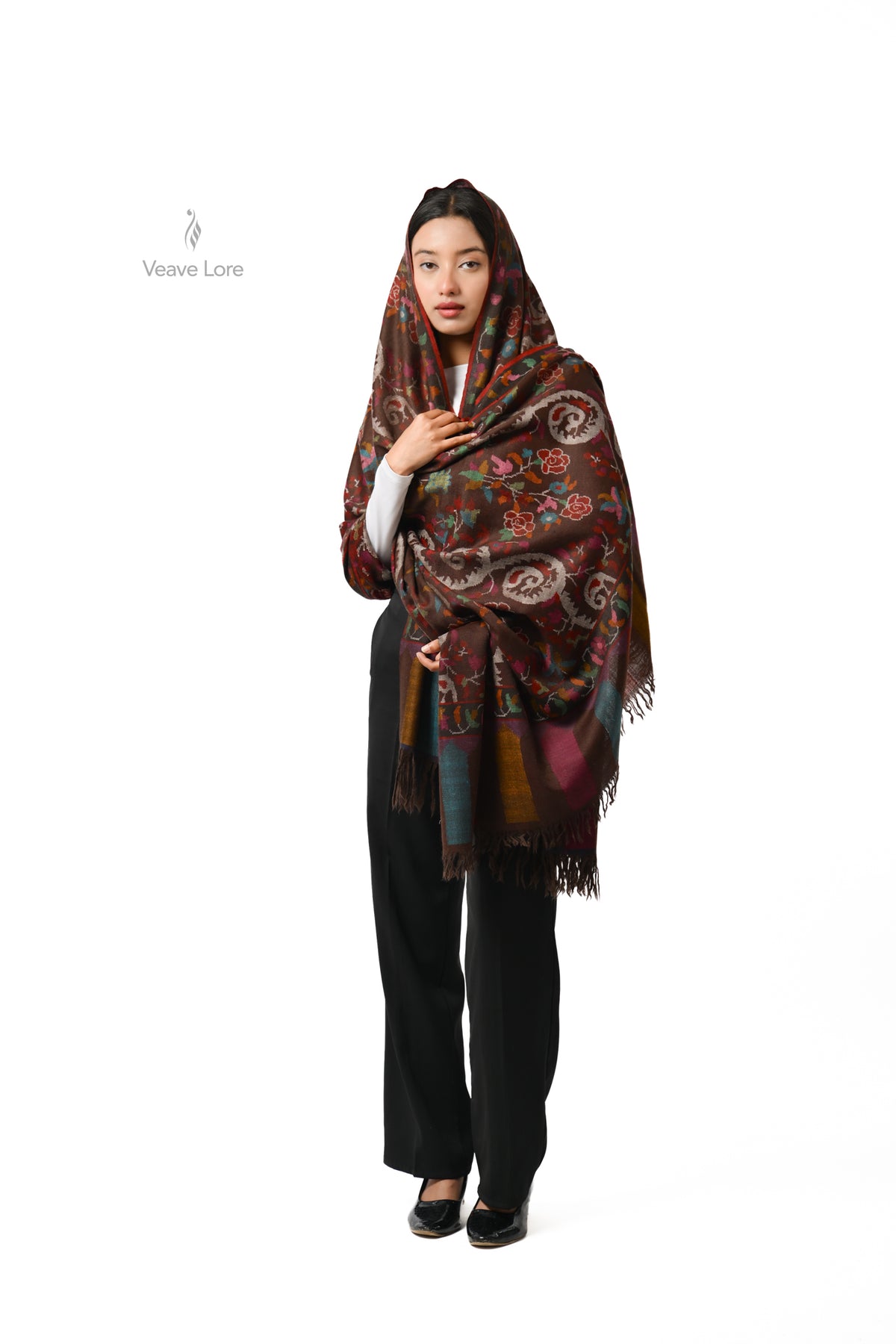 The Rose Scroll Kani Pashmina Shawl